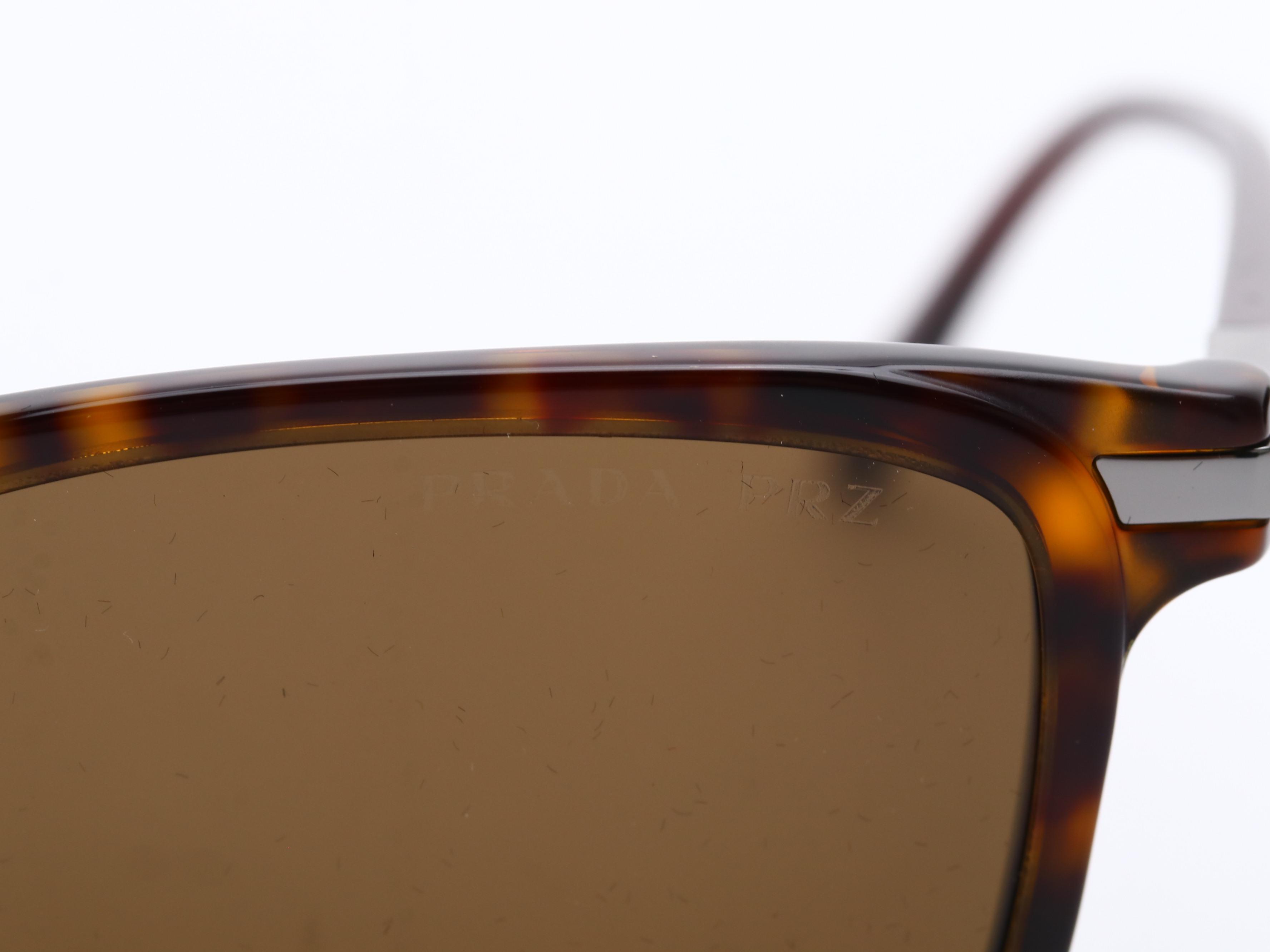 Prada SPR19X Polarized Havana Sunglasses with Case and Box