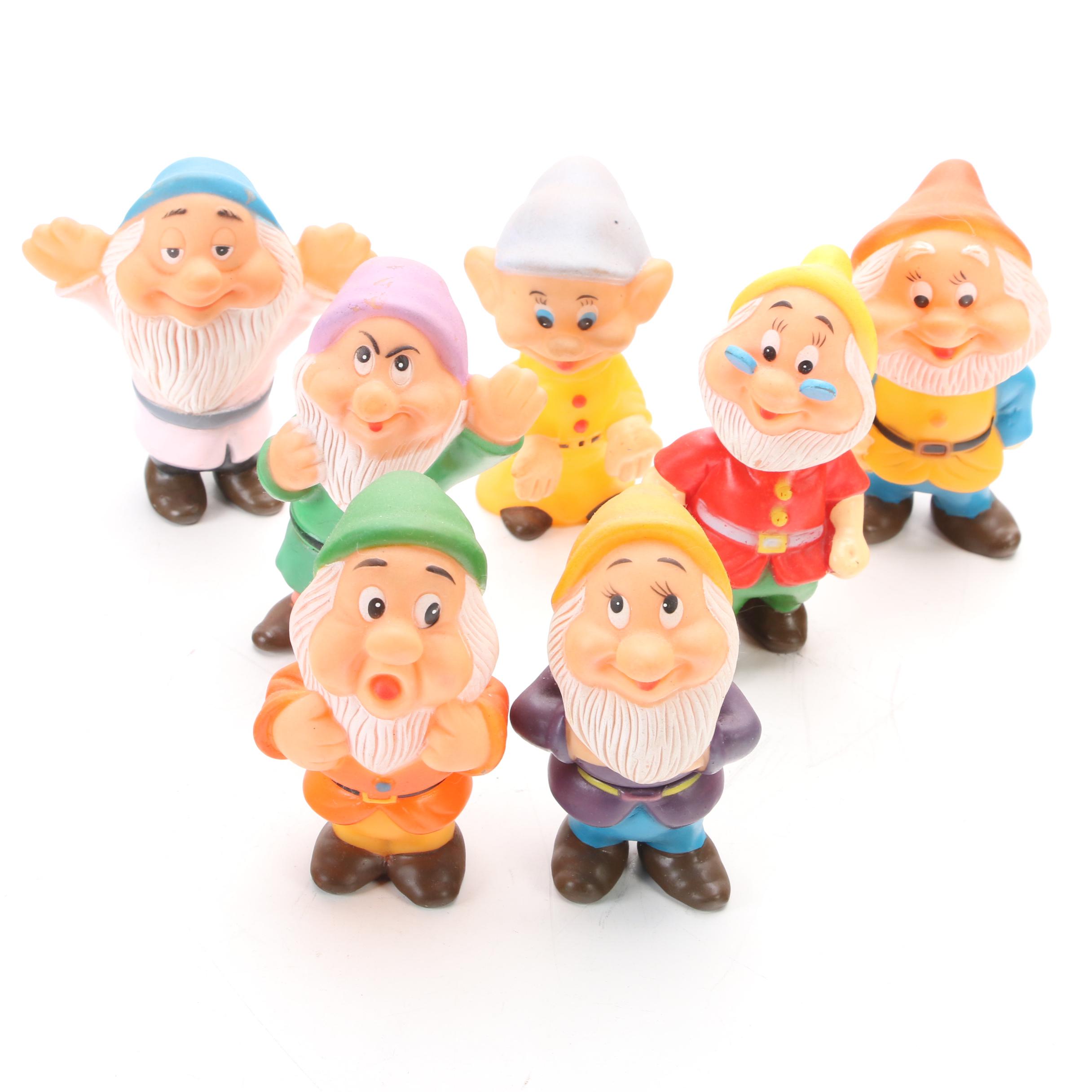 Walt Disney Productions Squeaky Rubber Seven Dwarfs, Mid-20th Century