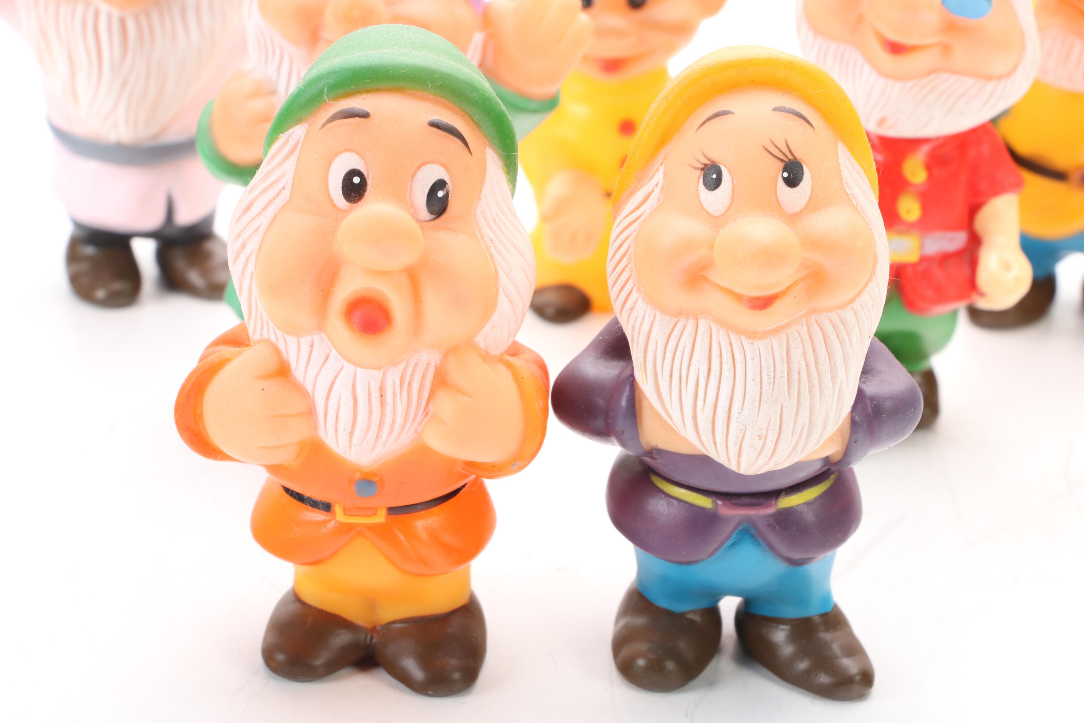 Walt Disney Productions Squeaky Rubber Seven Dwarfs, Mid-20th Century