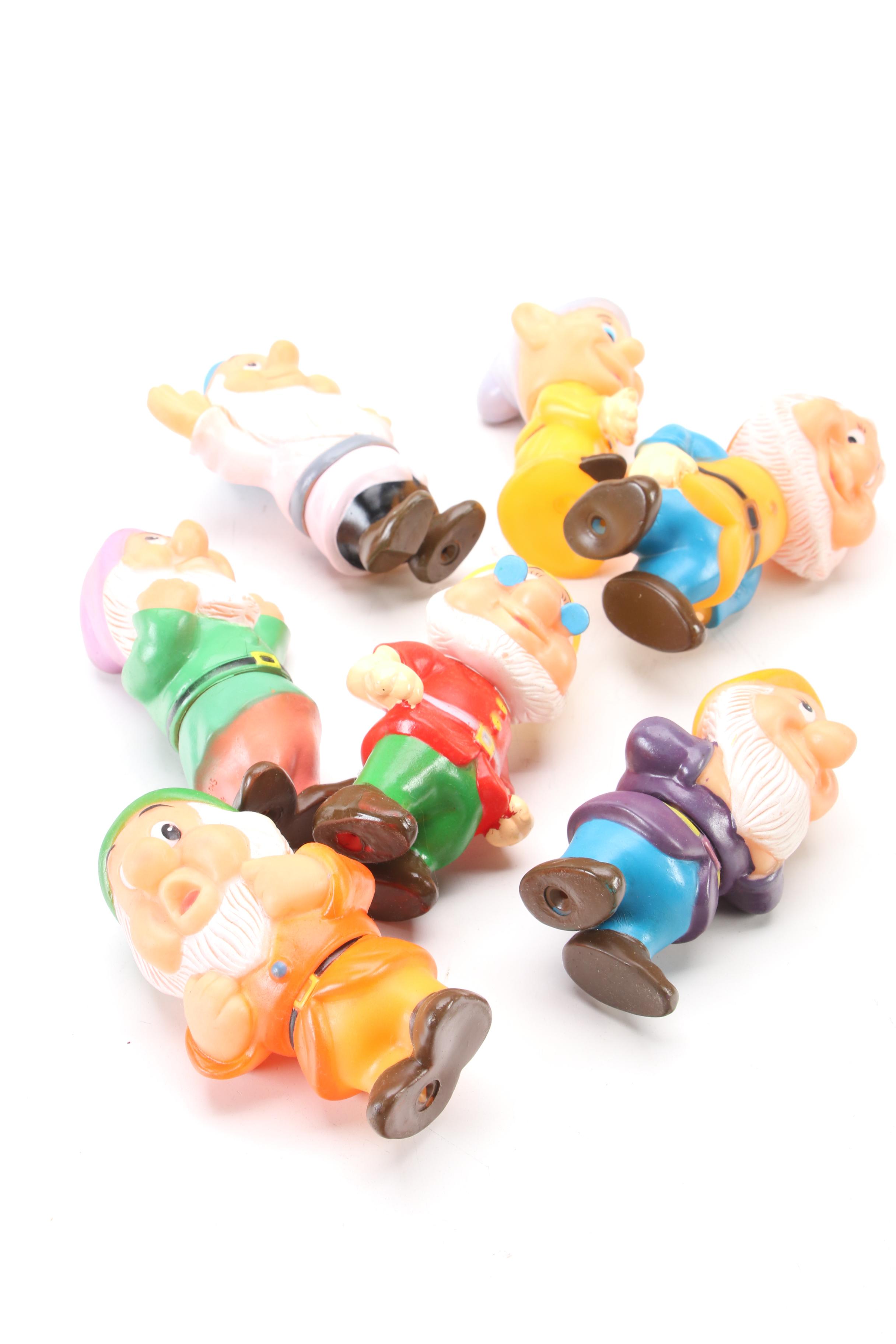 Walt Disney Productions Squeaky Rubber Seven Dwarfs, Mid-20th Century