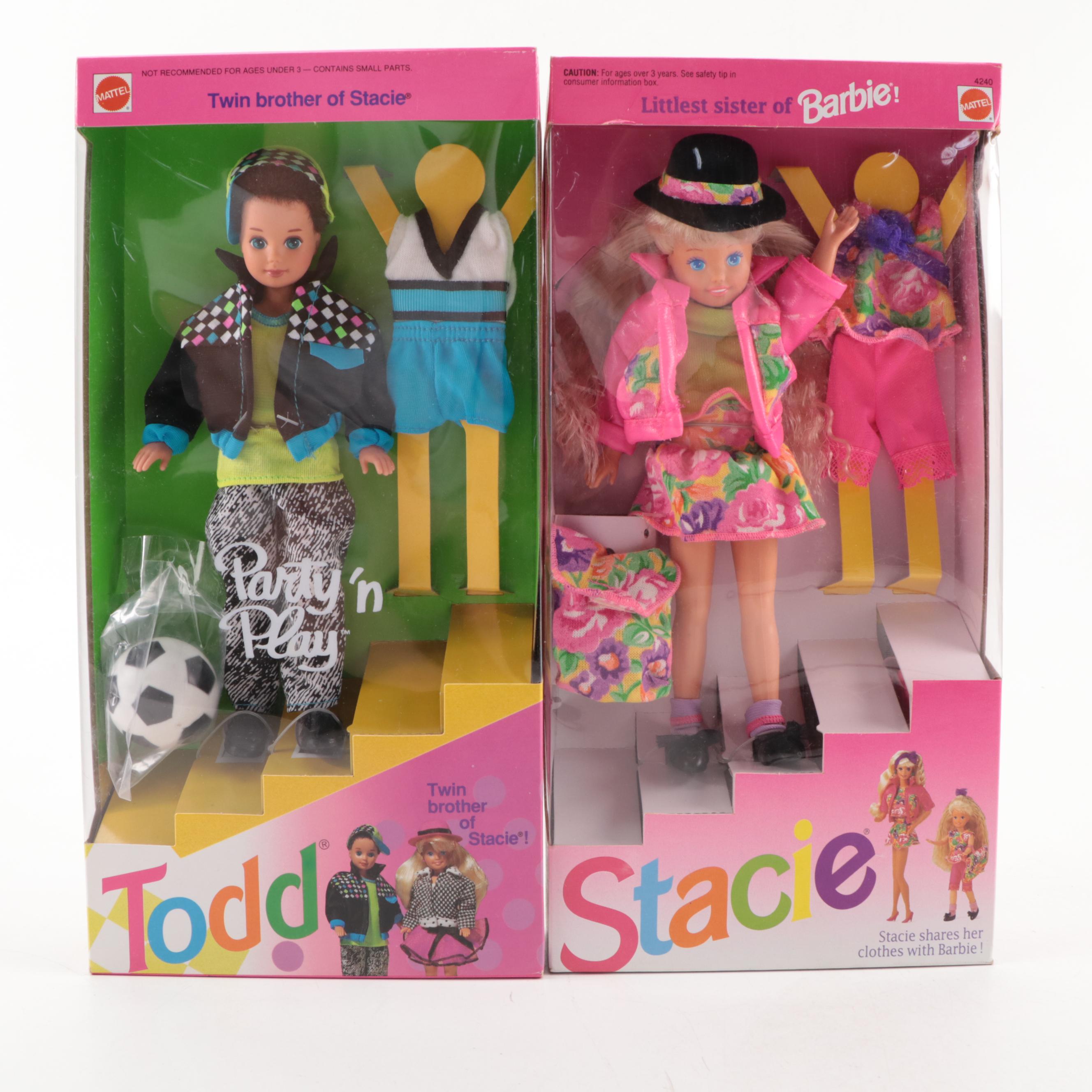 Mattel "Stacie," "Teen Fun Skipper," and "Todd" Dolls