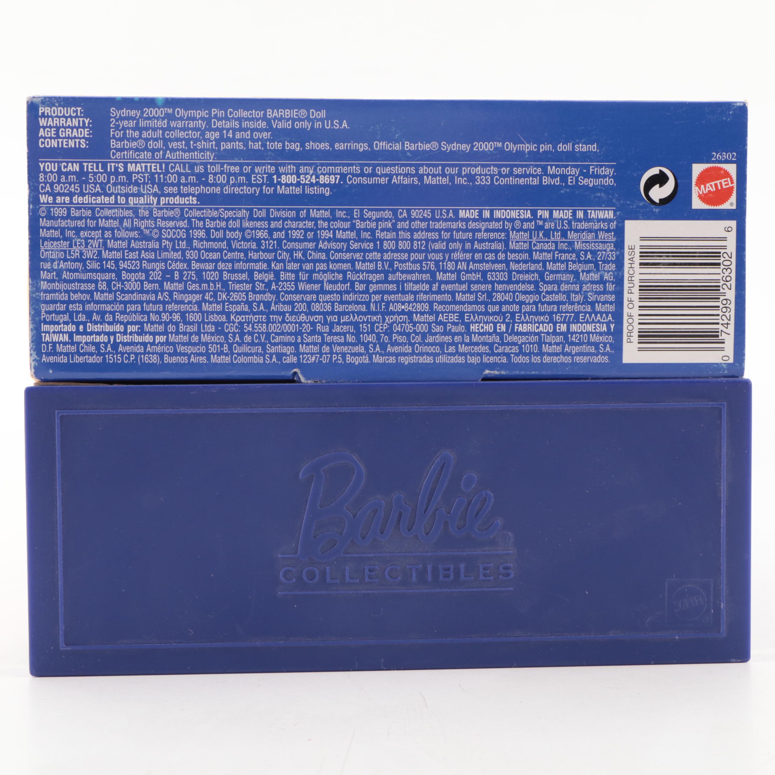 Sydney Opera House Barbie with Sydney 2000 Olympics Barbies and Olympic Pins