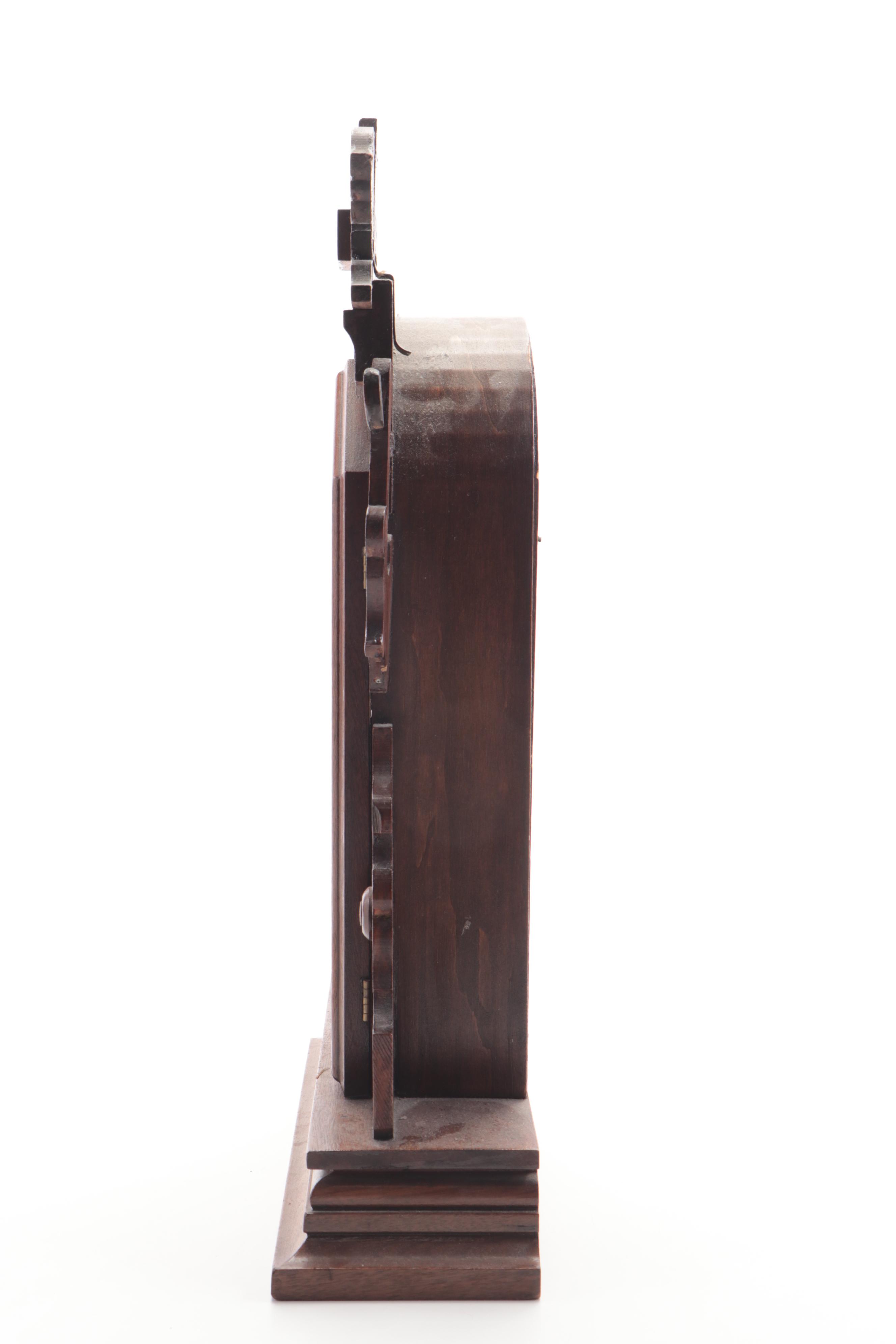 Victorian Walnut 8Day Gingerbread Mantel Clock, Late 19th Century