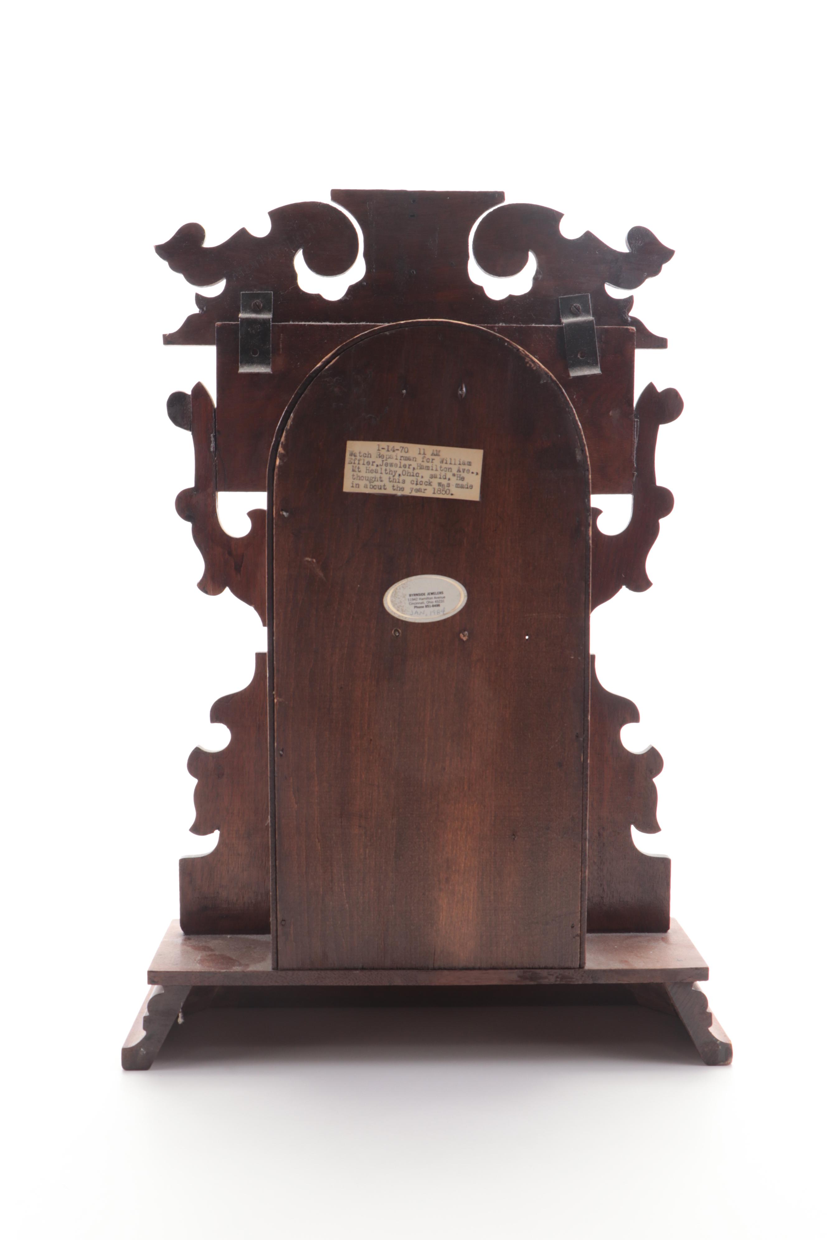 Victorian Walnut 8Day Gingerbread Mantel Clock, Late 19th Century