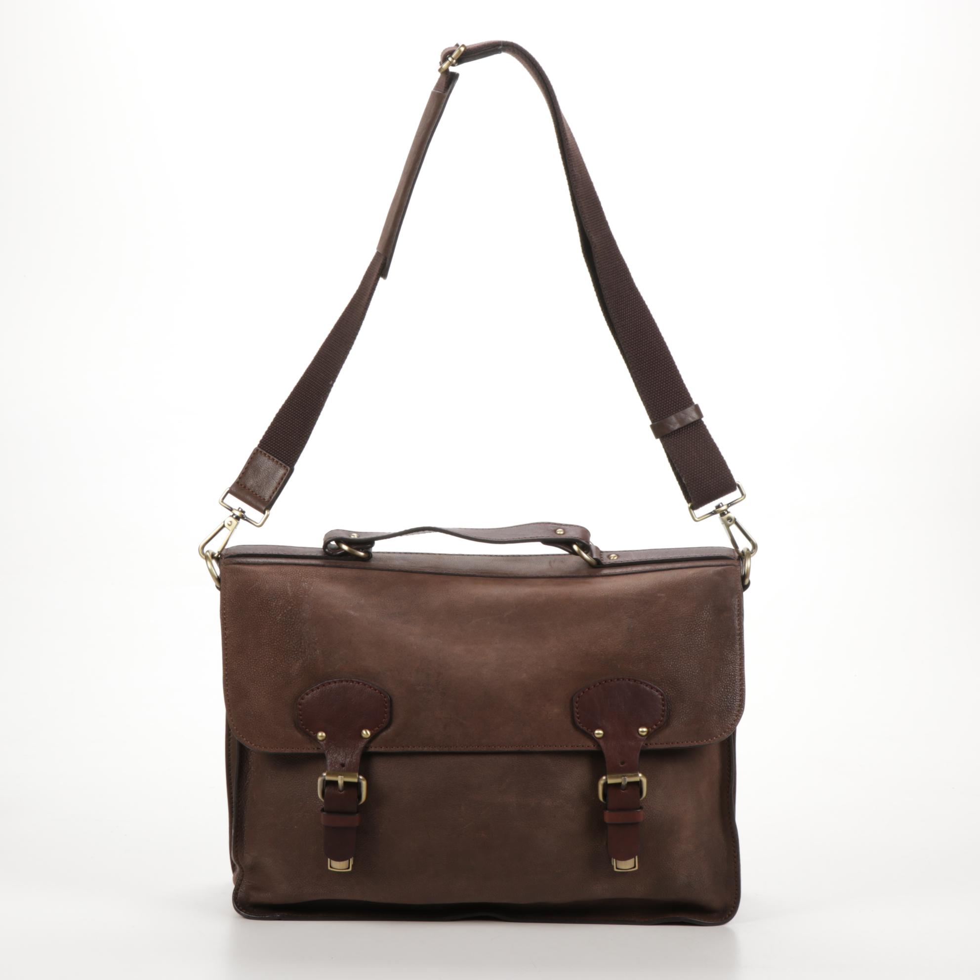 Gianni Conti Crossbody Satchel In Brown Leather