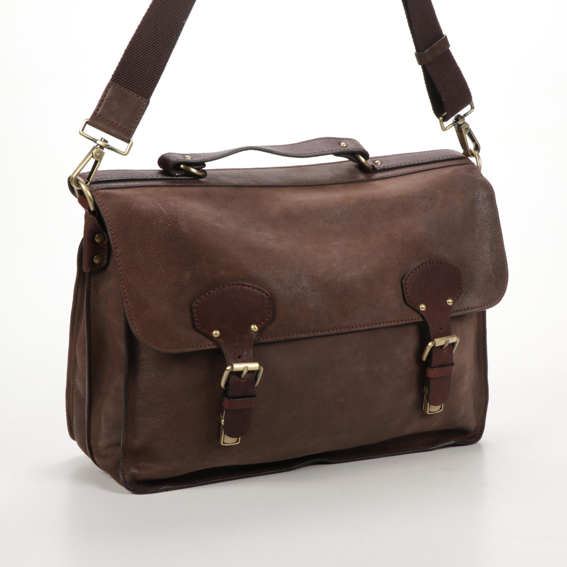 Gianni Conti Crossbody Satchel In Brown Leather