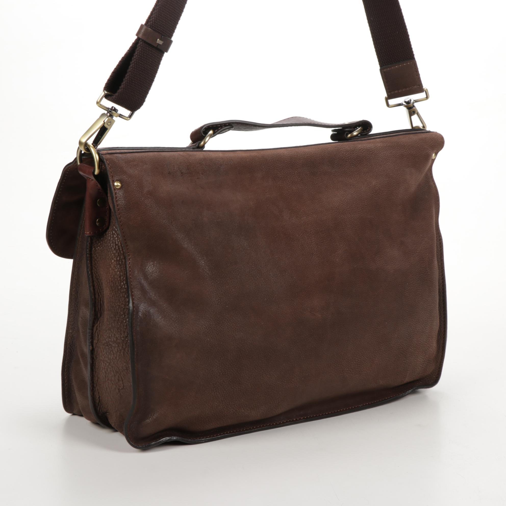 Gianni Conti Crossbody Satchel In Brown Leather
