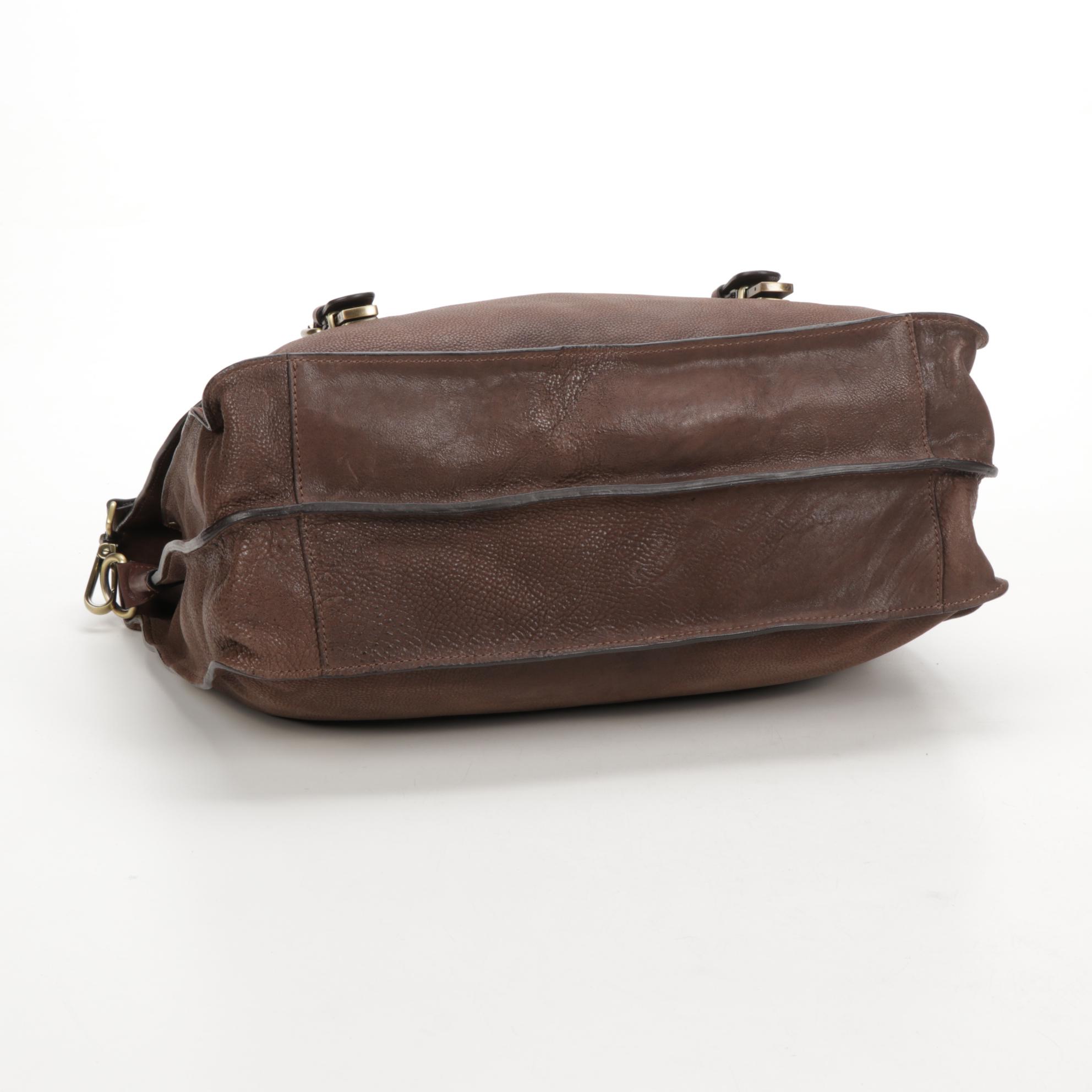 Gianni Conti Crossbody Satchel In Brown Leather