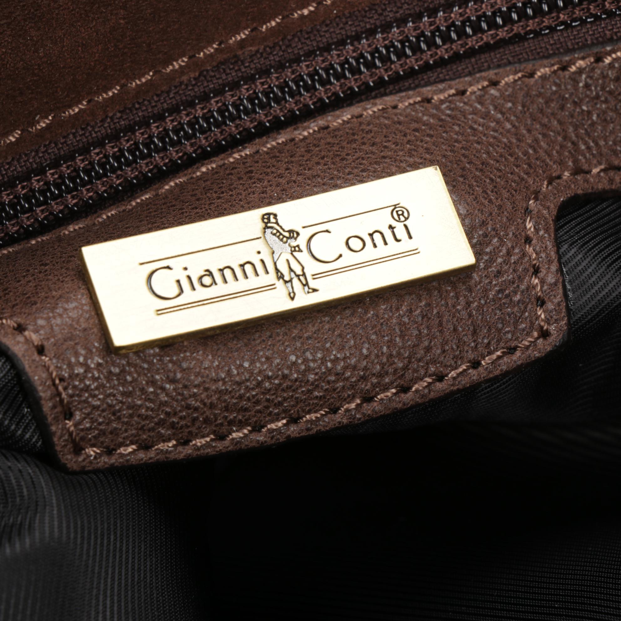 Gianni Conti Crossbody Satchel In Brown Leather