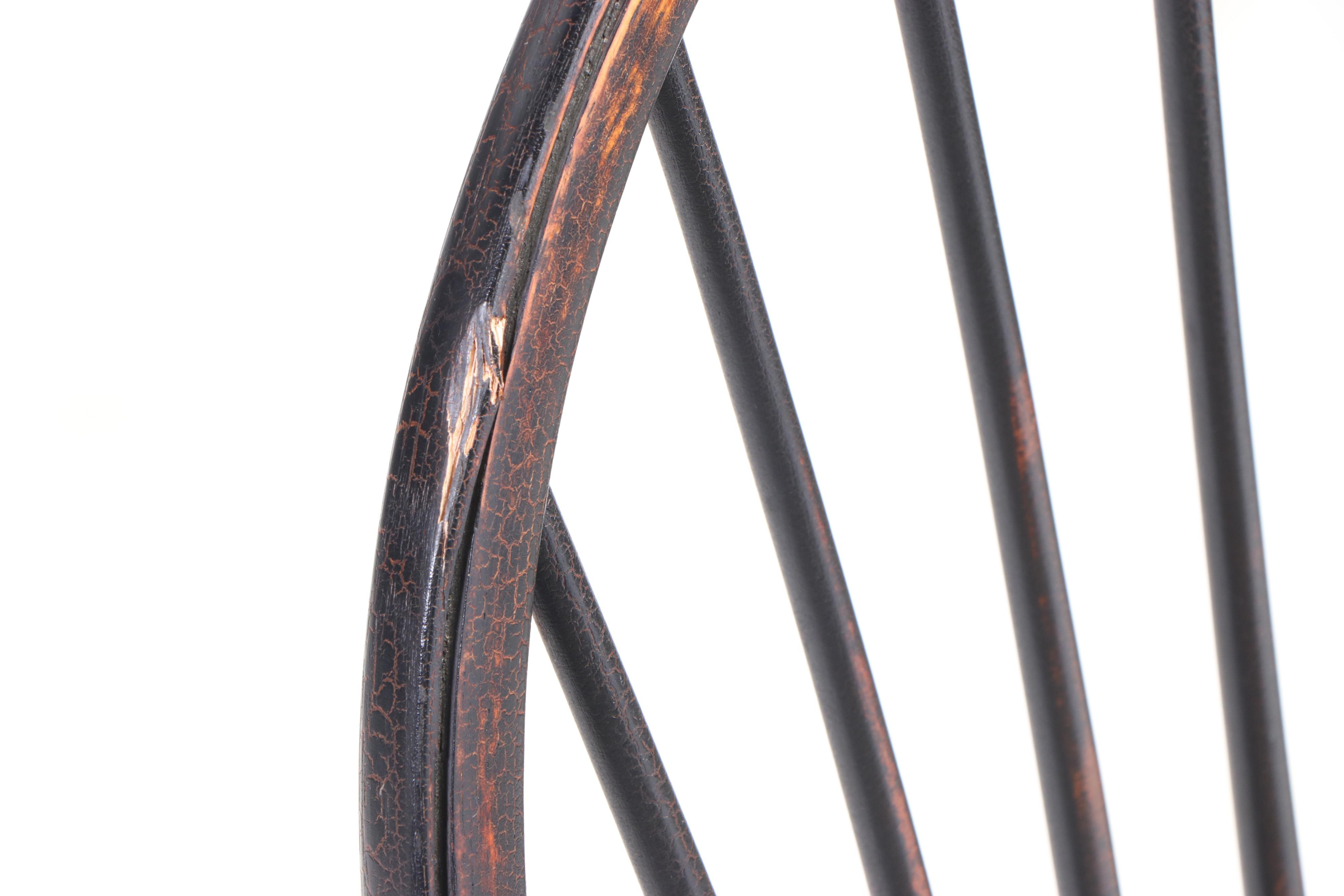 D.R. Dimes American Primitive Style Tiger Maple and Ebonized Windsor Dining Set