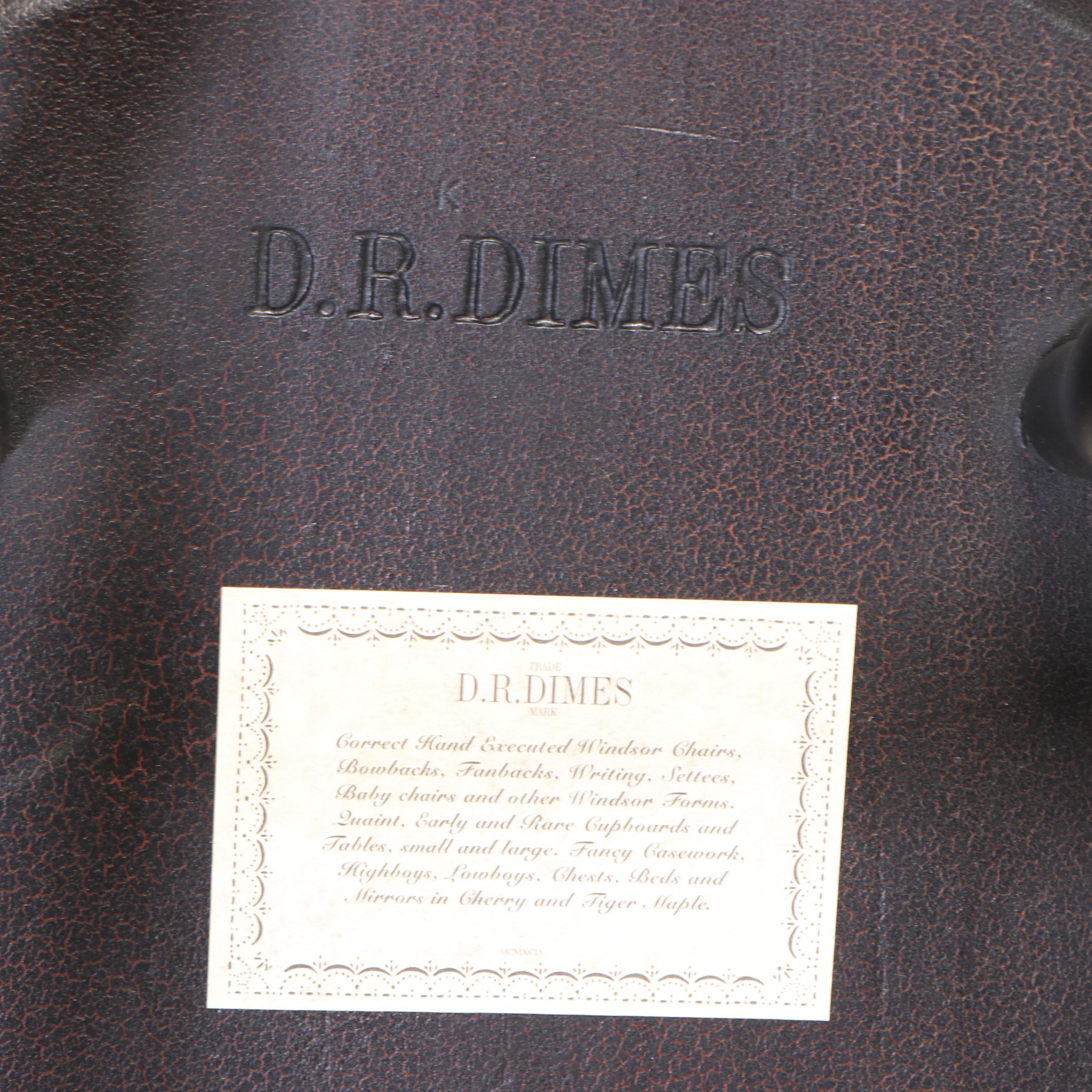 D.R. Dimes American Primitive Style Tiger Maple and Ebonized Windsor Dining Set