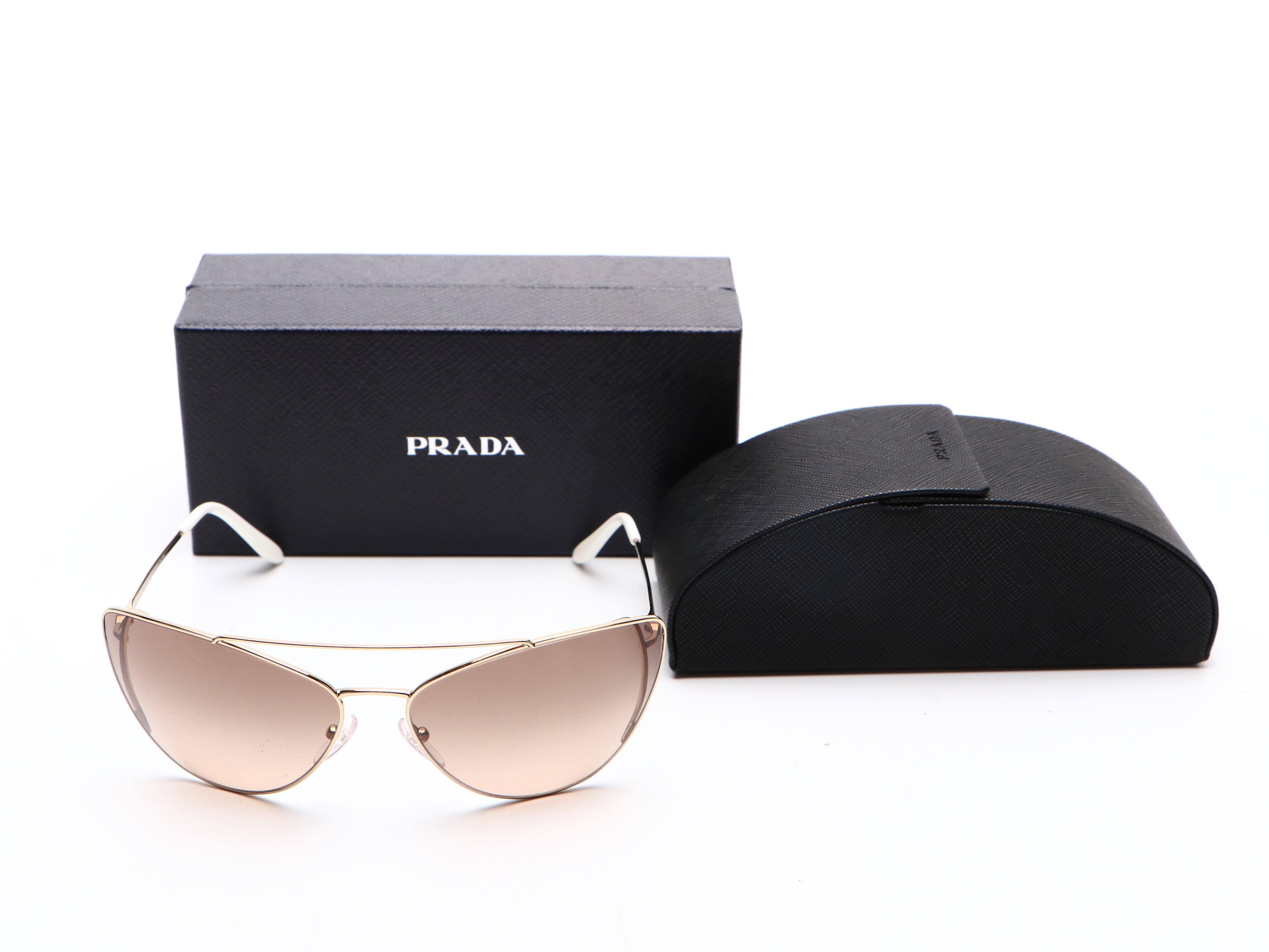 Prada SPR65V Modified Cate Eye Sunglasses with Case