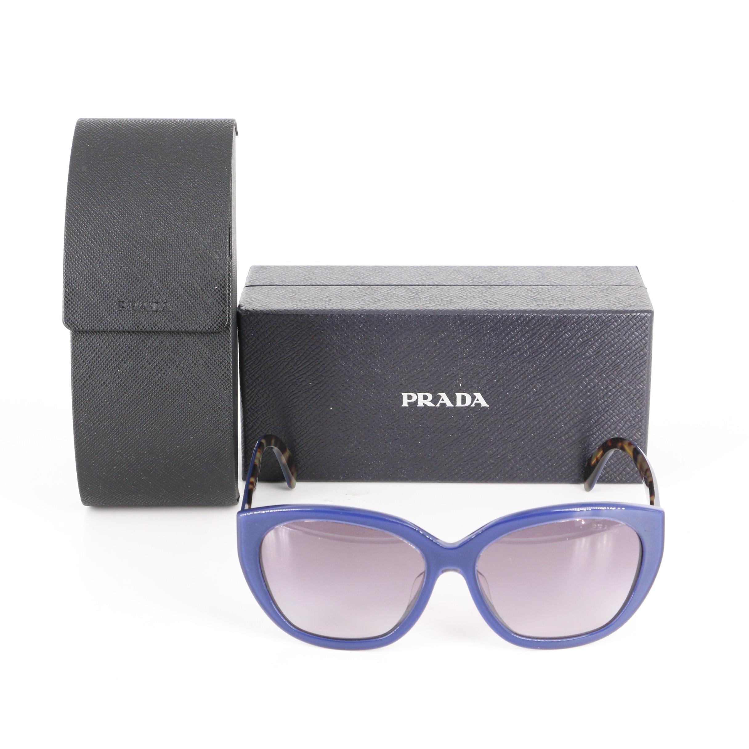 Prada SPR 16X-F Round Sunglasses with Case and Box