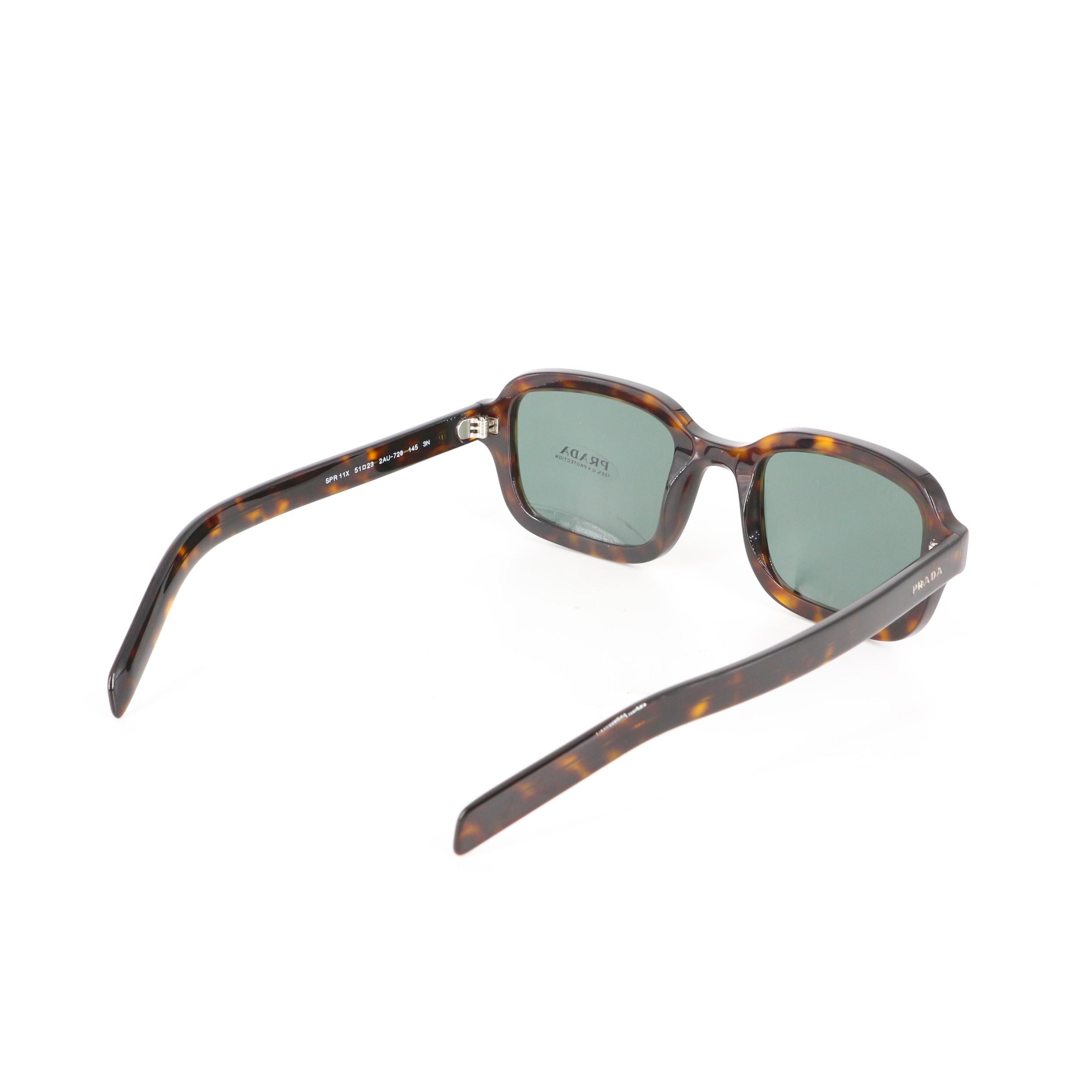 Prada SPR 11X Rectangular Sunglasses in Tortoise with Case