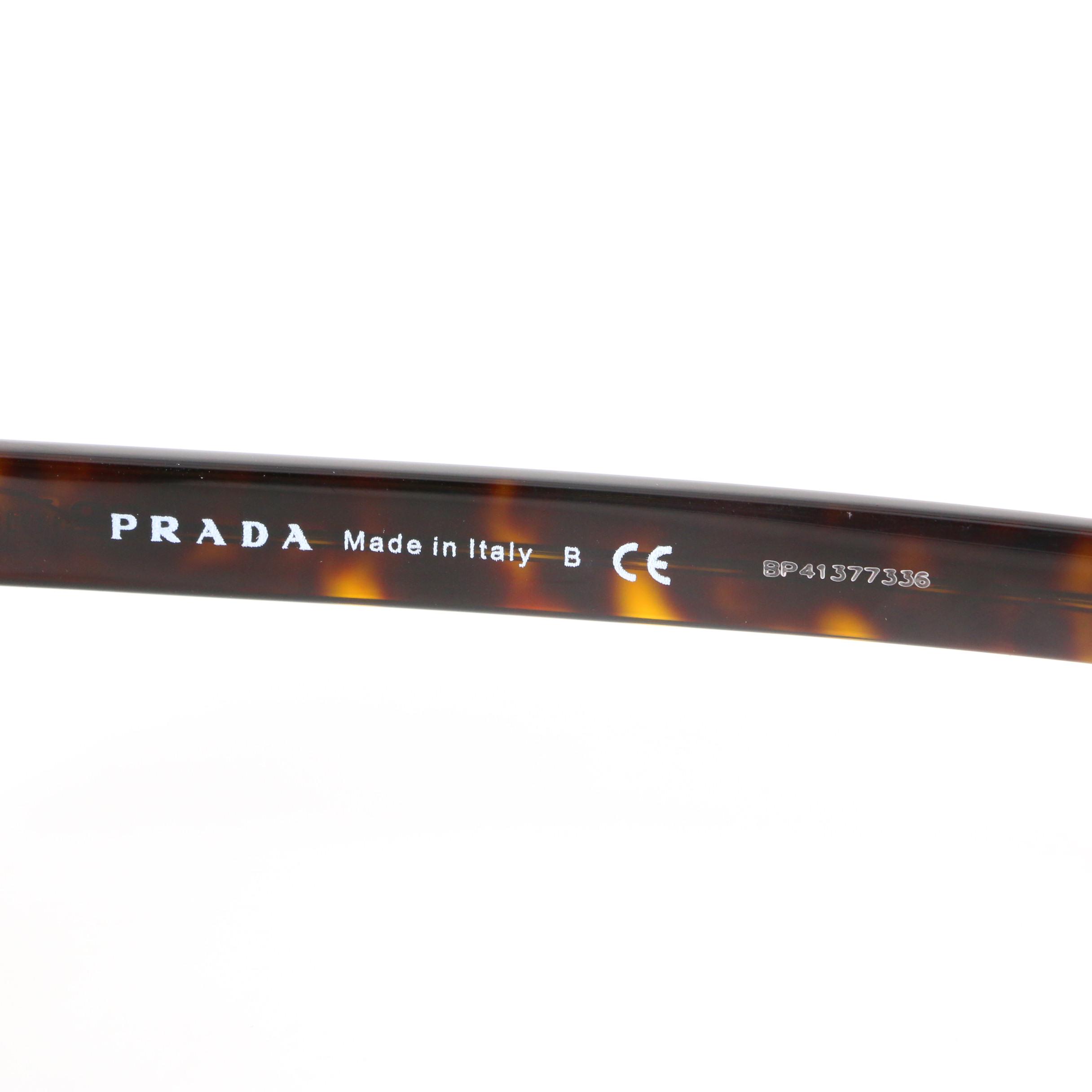 Prada SPR 11X Rectangular Sunglasses in Tortoise with Case