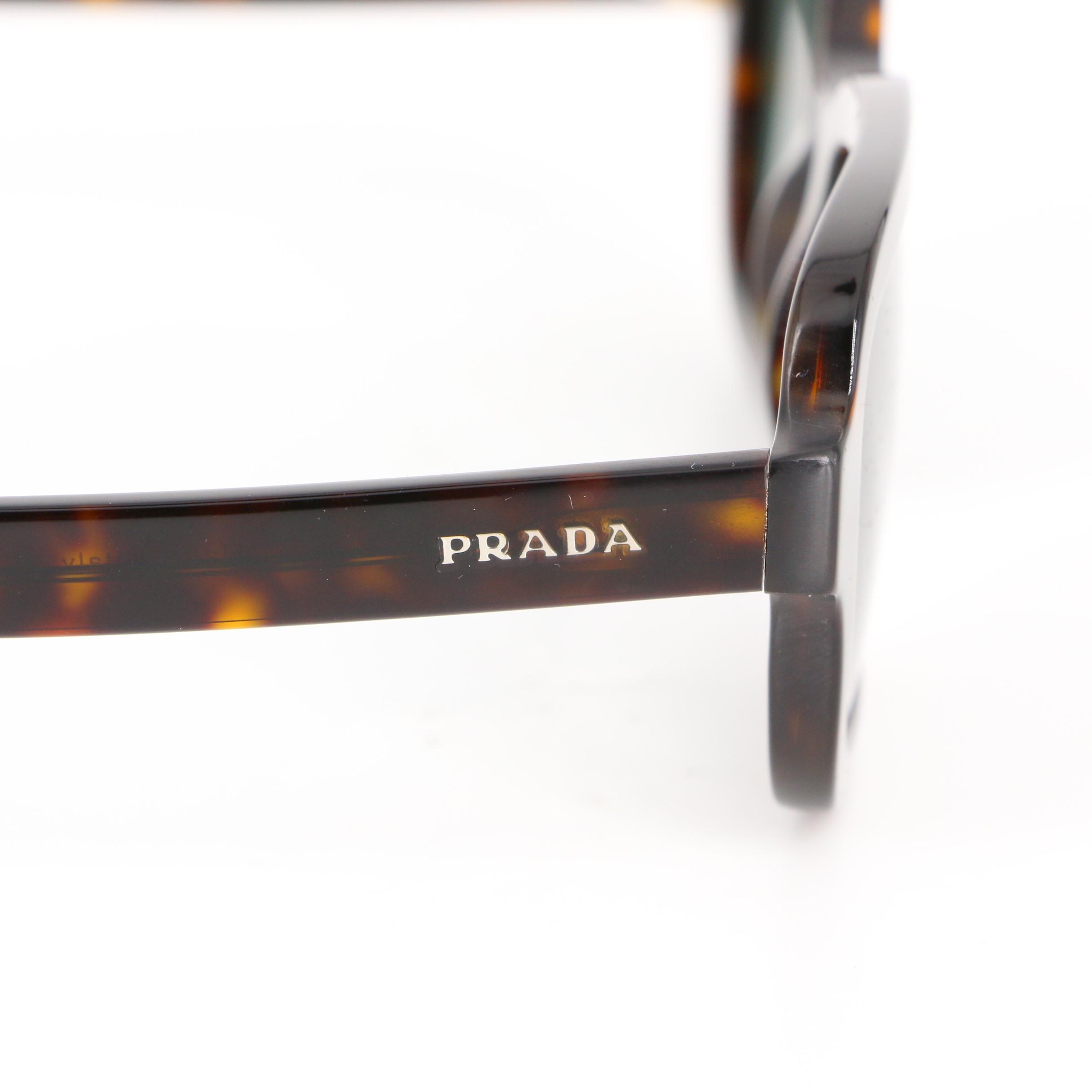 Prada SPR 11X Rectangular Sunglasses in Tortoise with Case