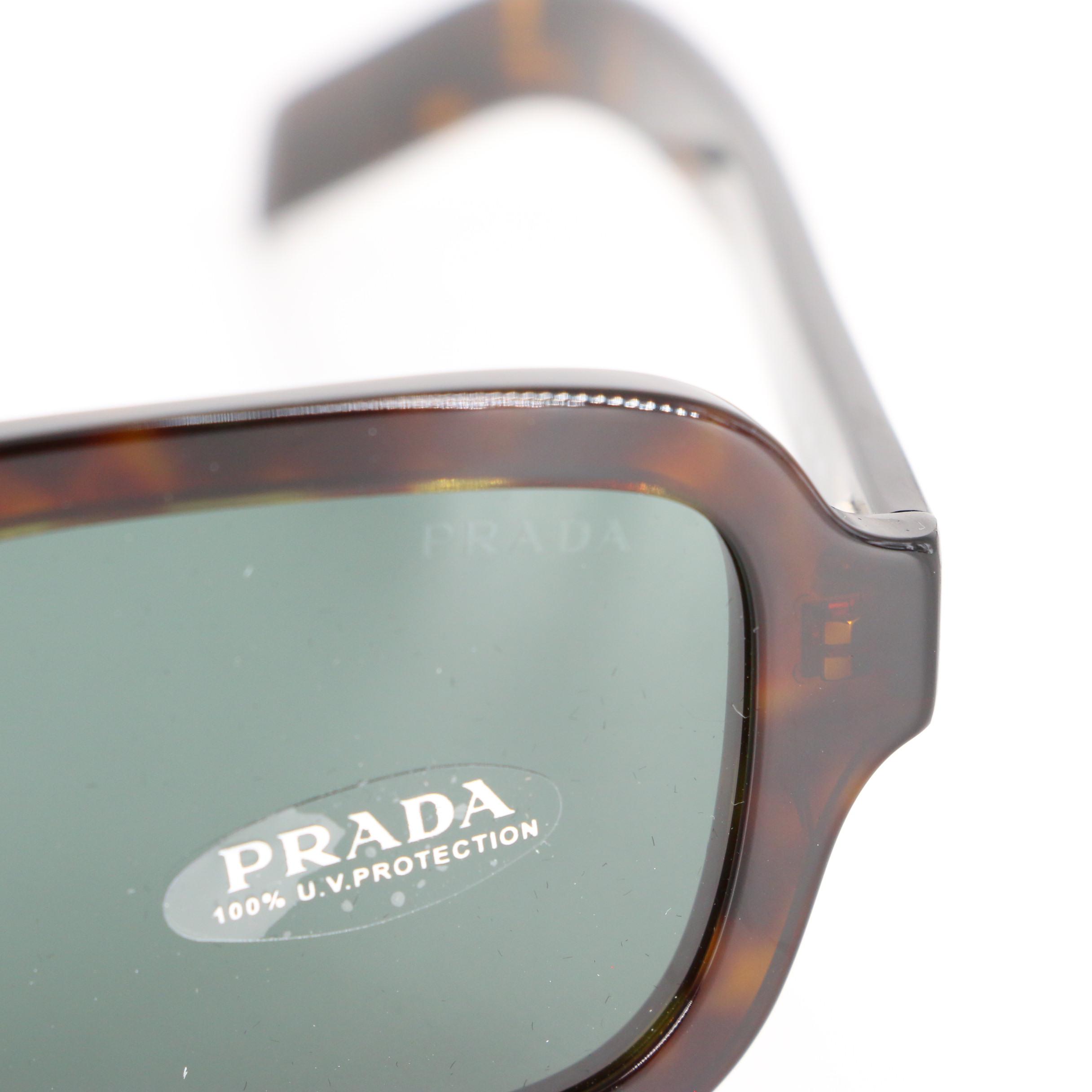 Prada SPR 11X Rectangular Sunglasses in Tortoise with Case