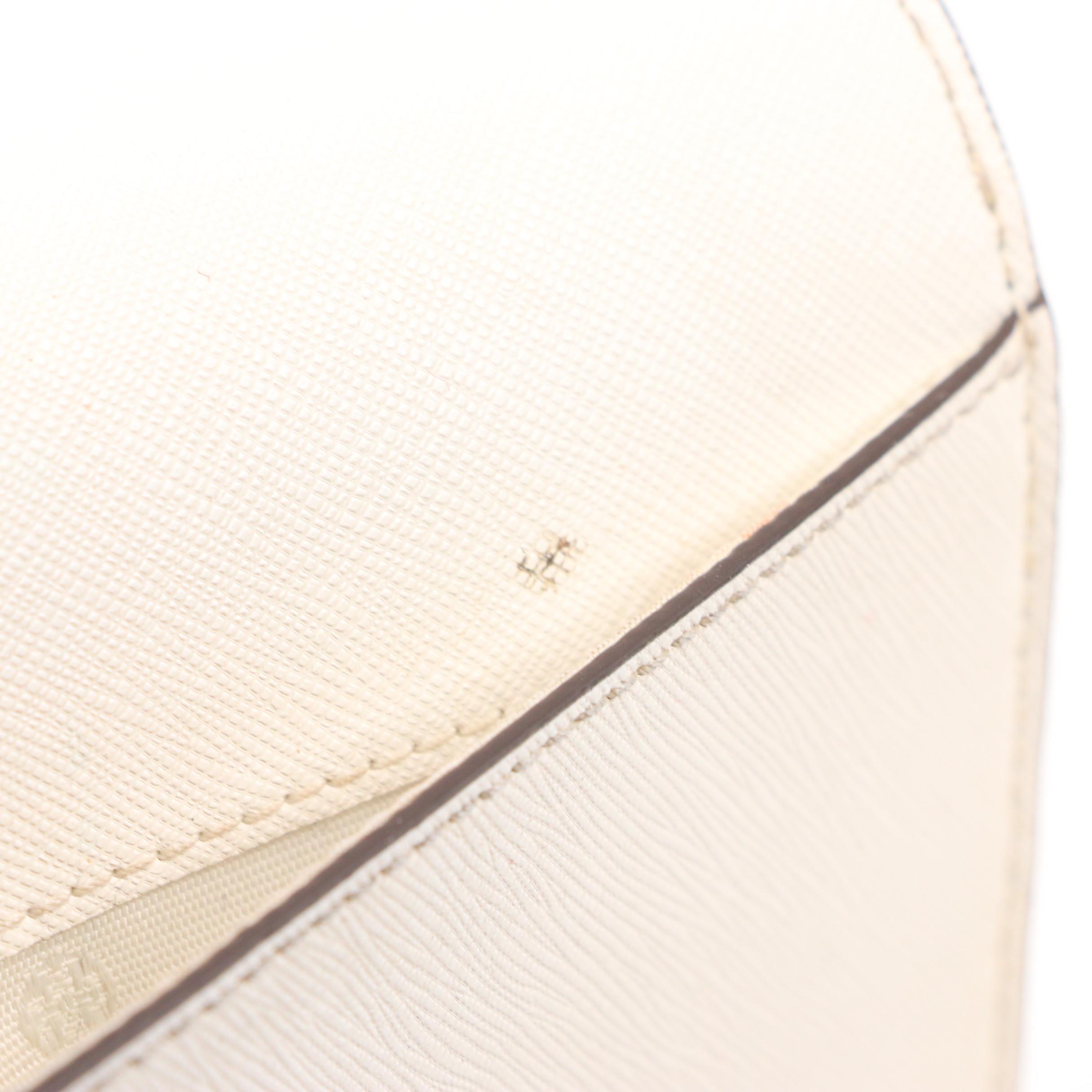 Tory Burch Robinson Wallet-on-Chain Clutch in White Saffiano Leather