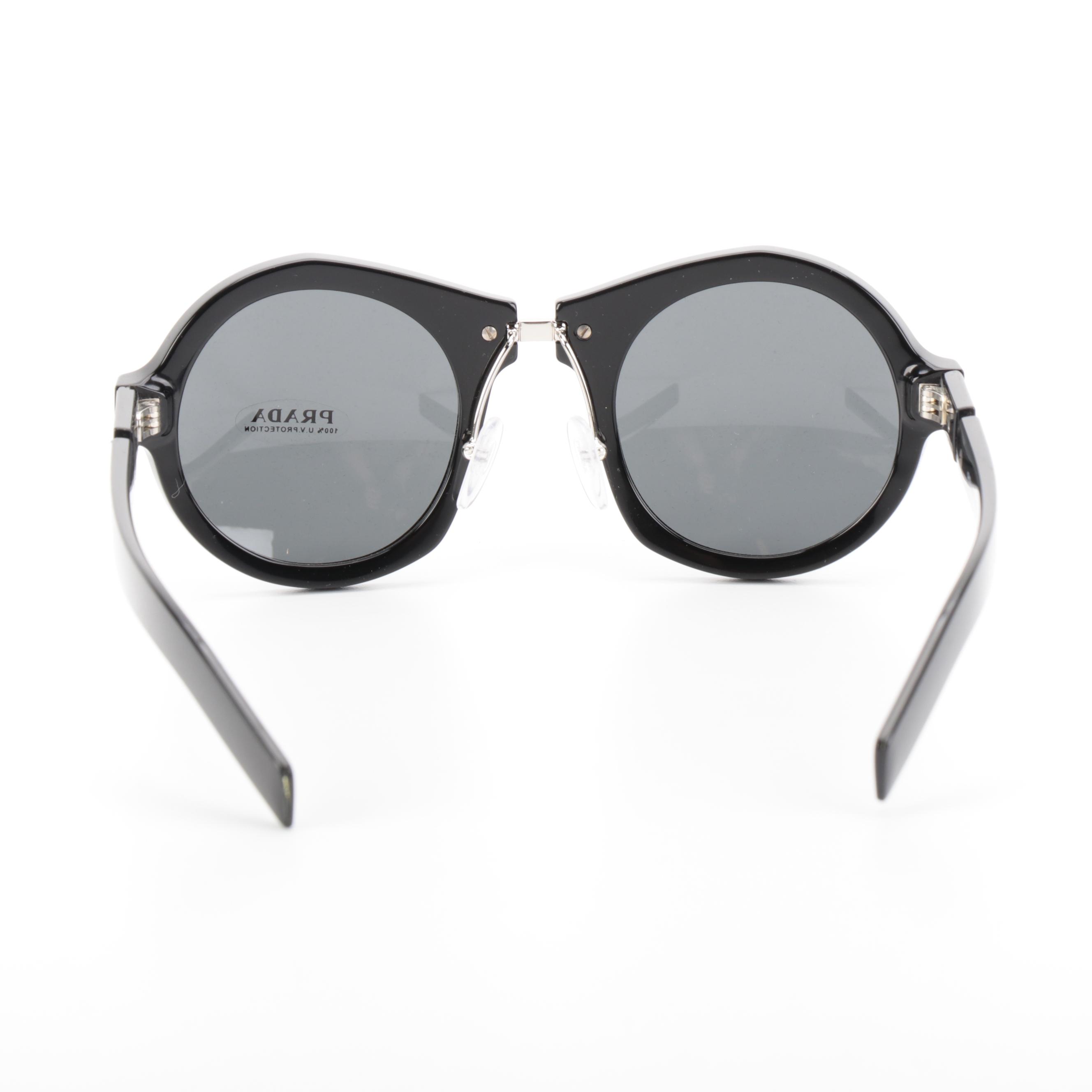 Prada SPR 10X Geometric Black Sunglasses with Case