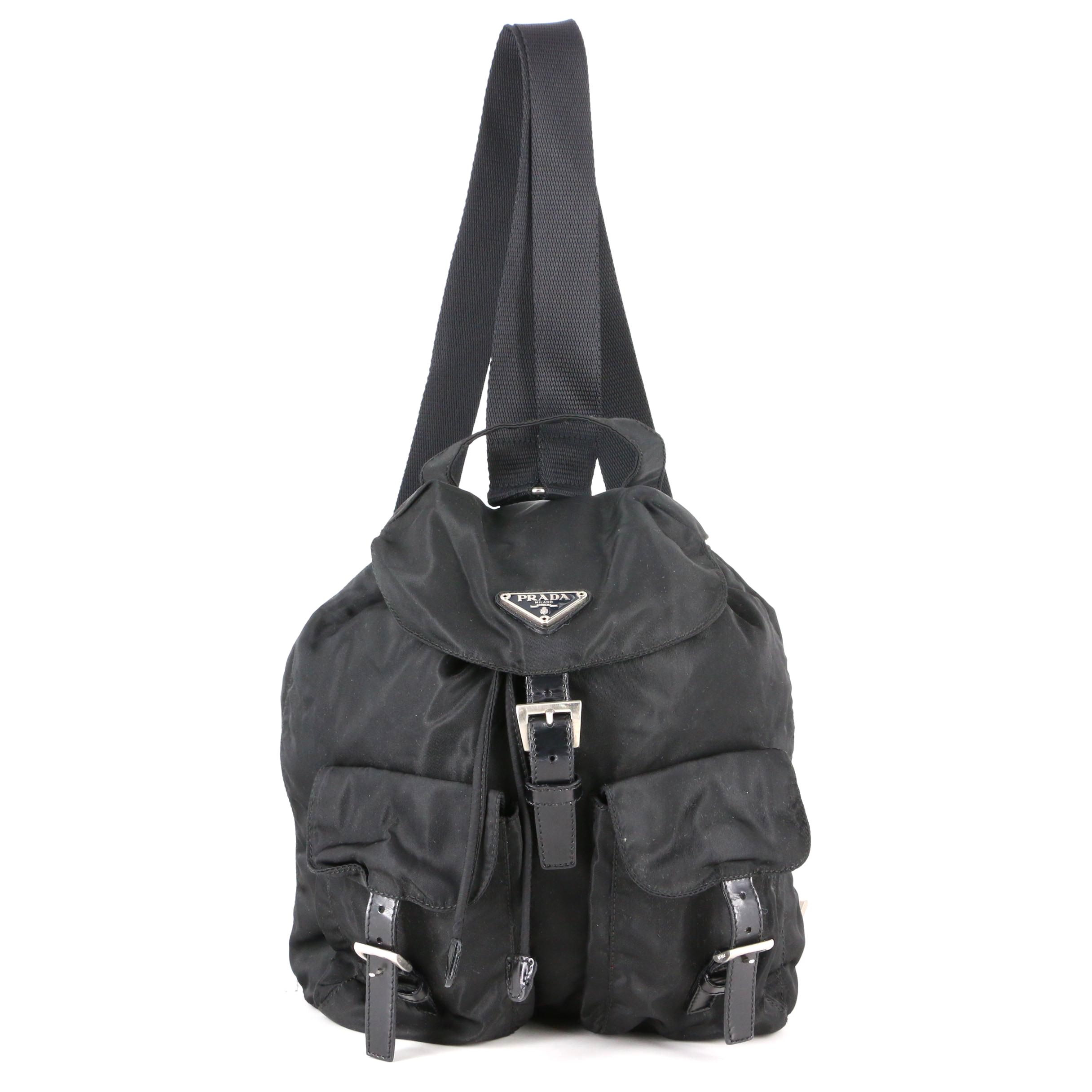 Prada Small Backpack in Black Tessuto Nylon and Leather