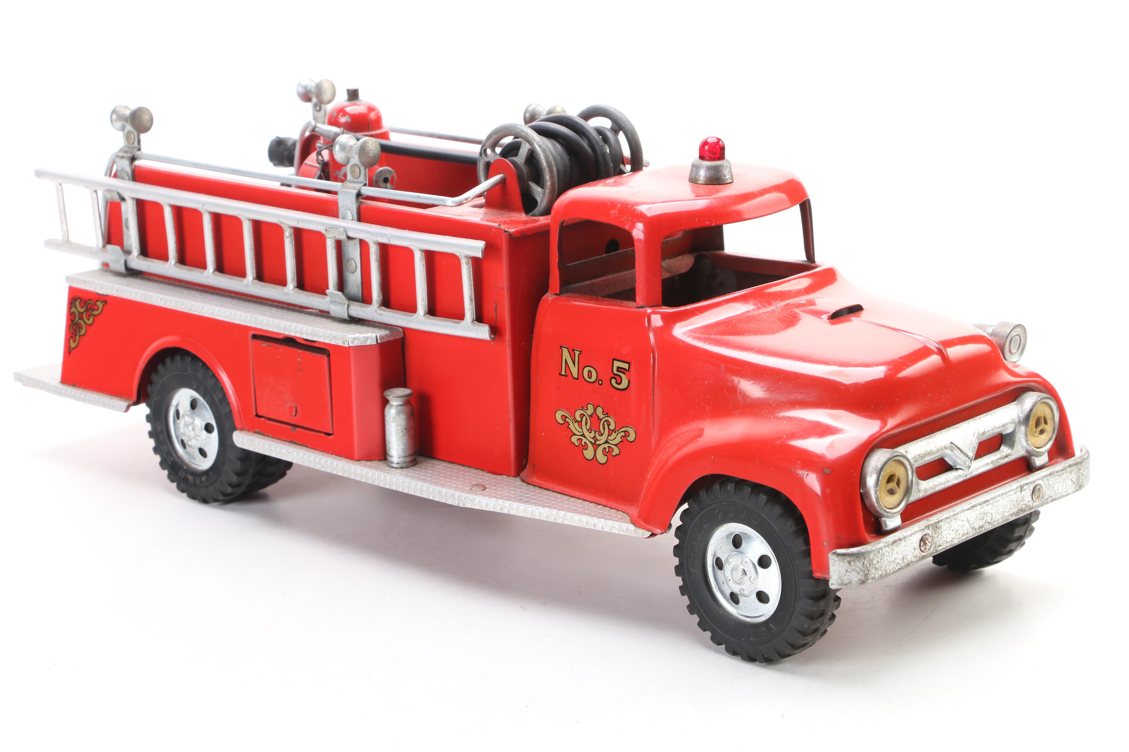 Tonka Toys No. 5 Fire Truck Pressed Steel Toy, 1950s