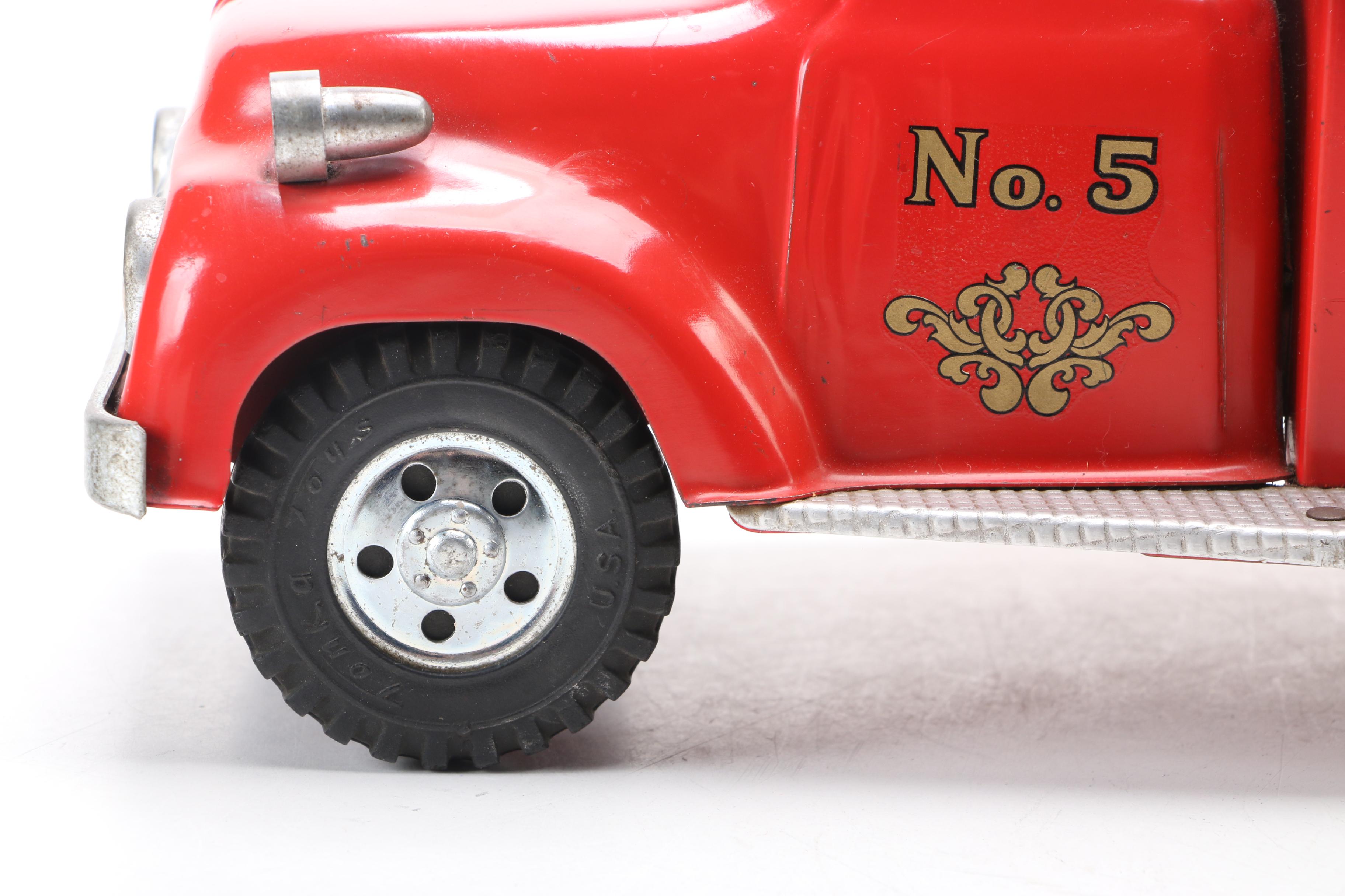 Tonka Toys No. 5 Fire Truck Pressed Steel Toy, 1950s
