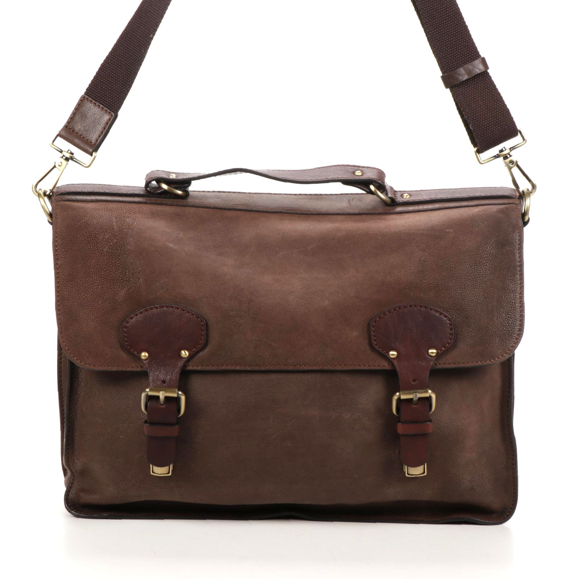 Gianni Conti Crossbody Satchel In Brown Leather