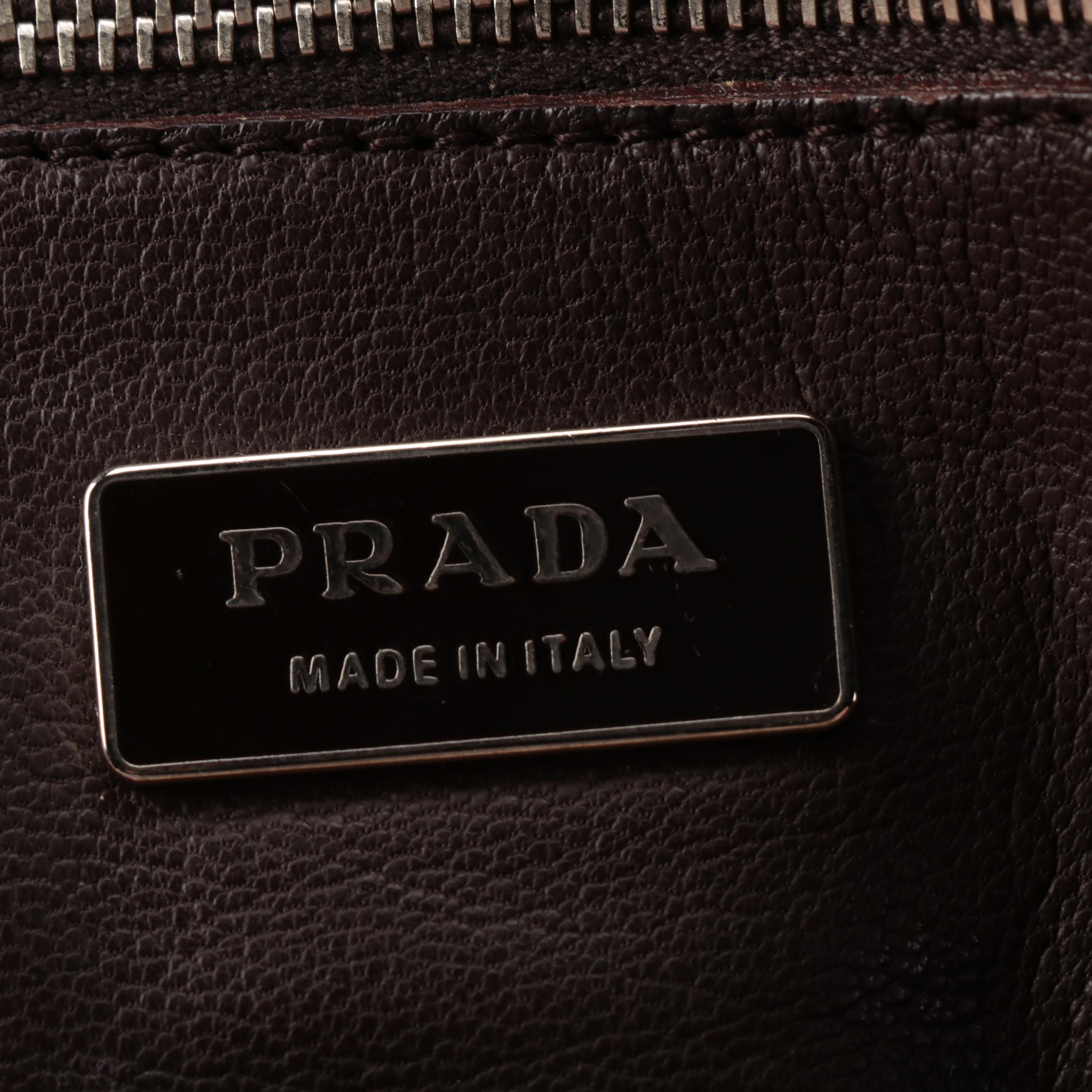Prada Boston Bag in Vitello Daino Leather with Padlock and Keys