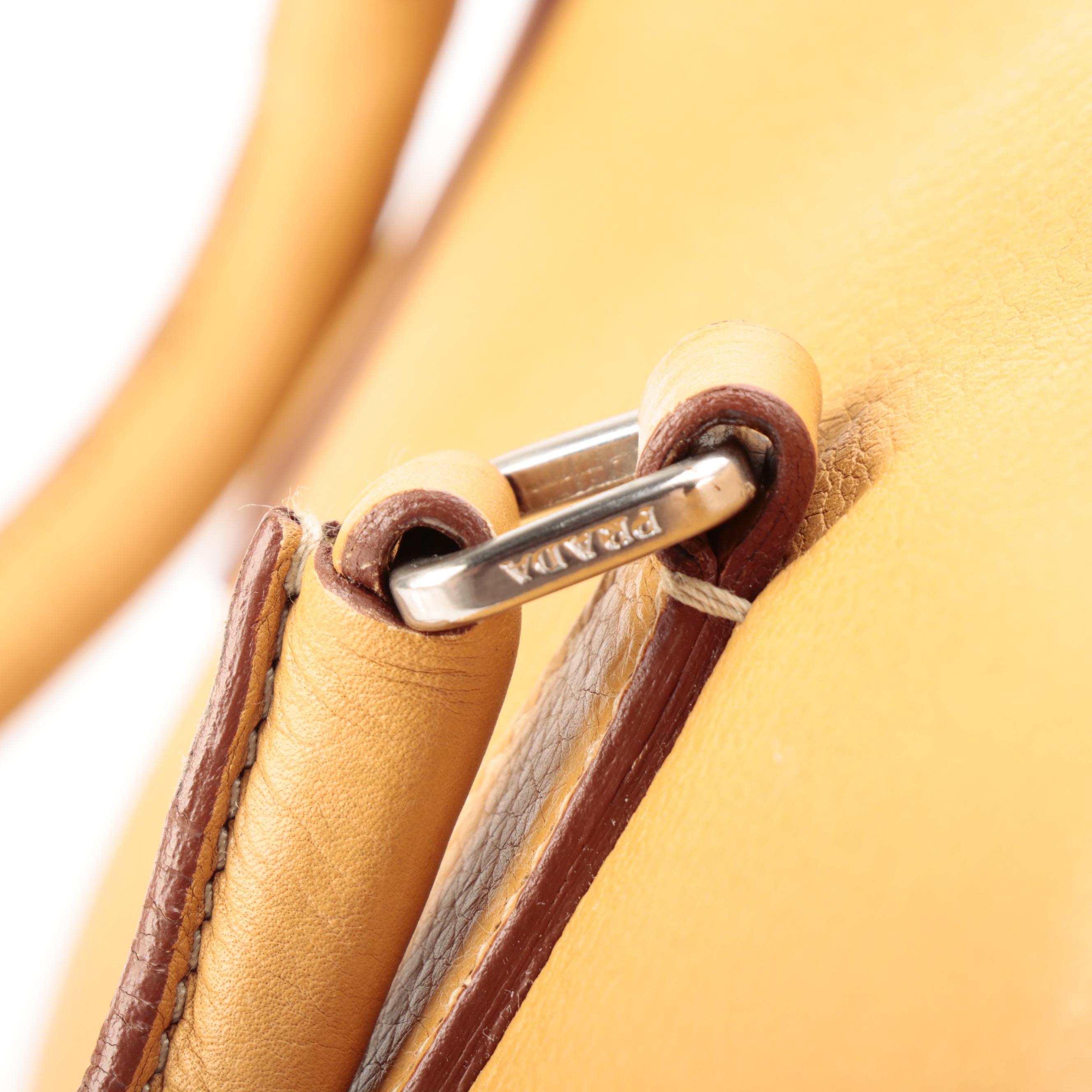 Prada Boston Bag in Vitello Daino Leather with Padlock and Keys