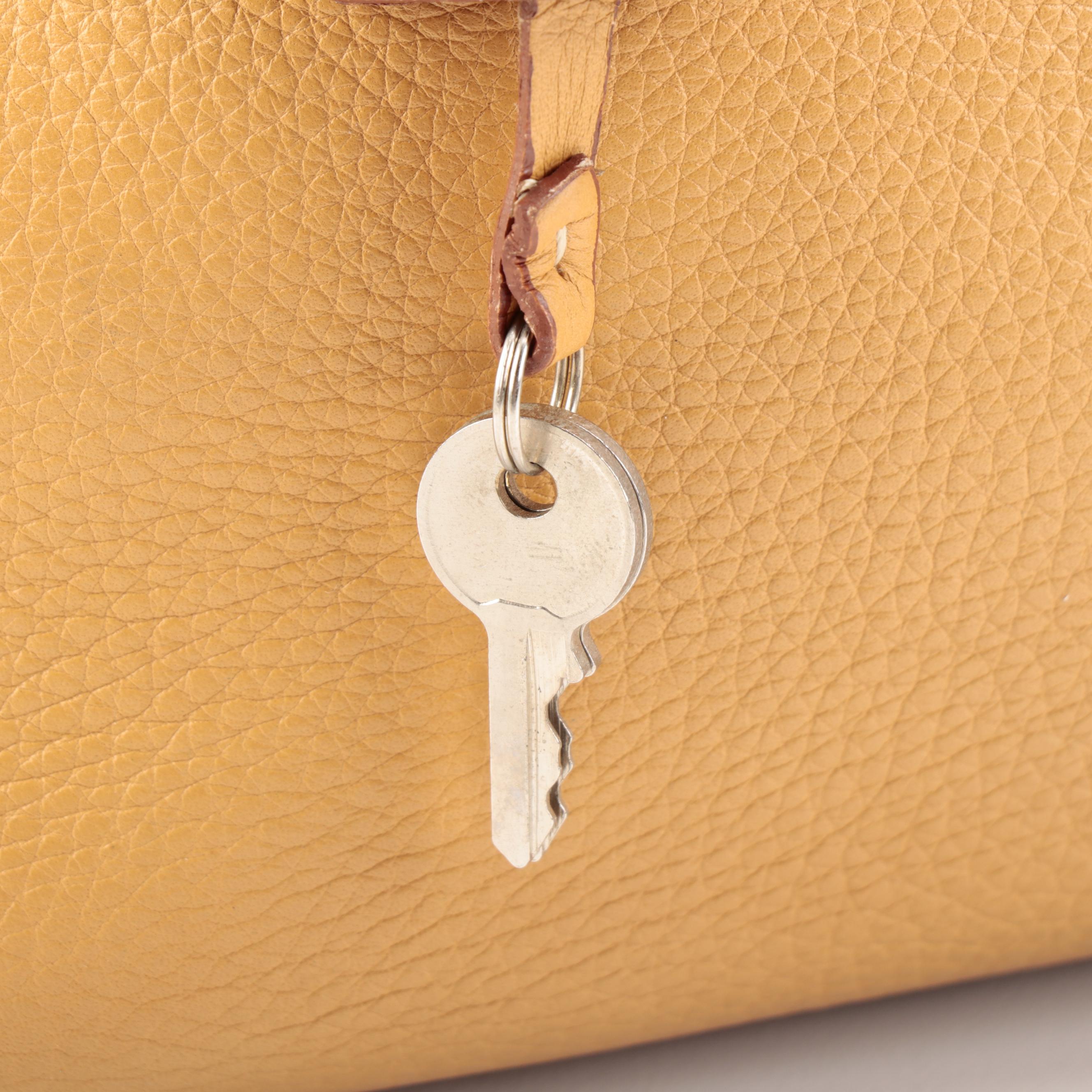 Prada Boston Bag in Vitello Daino Leather with Padlock and Keys