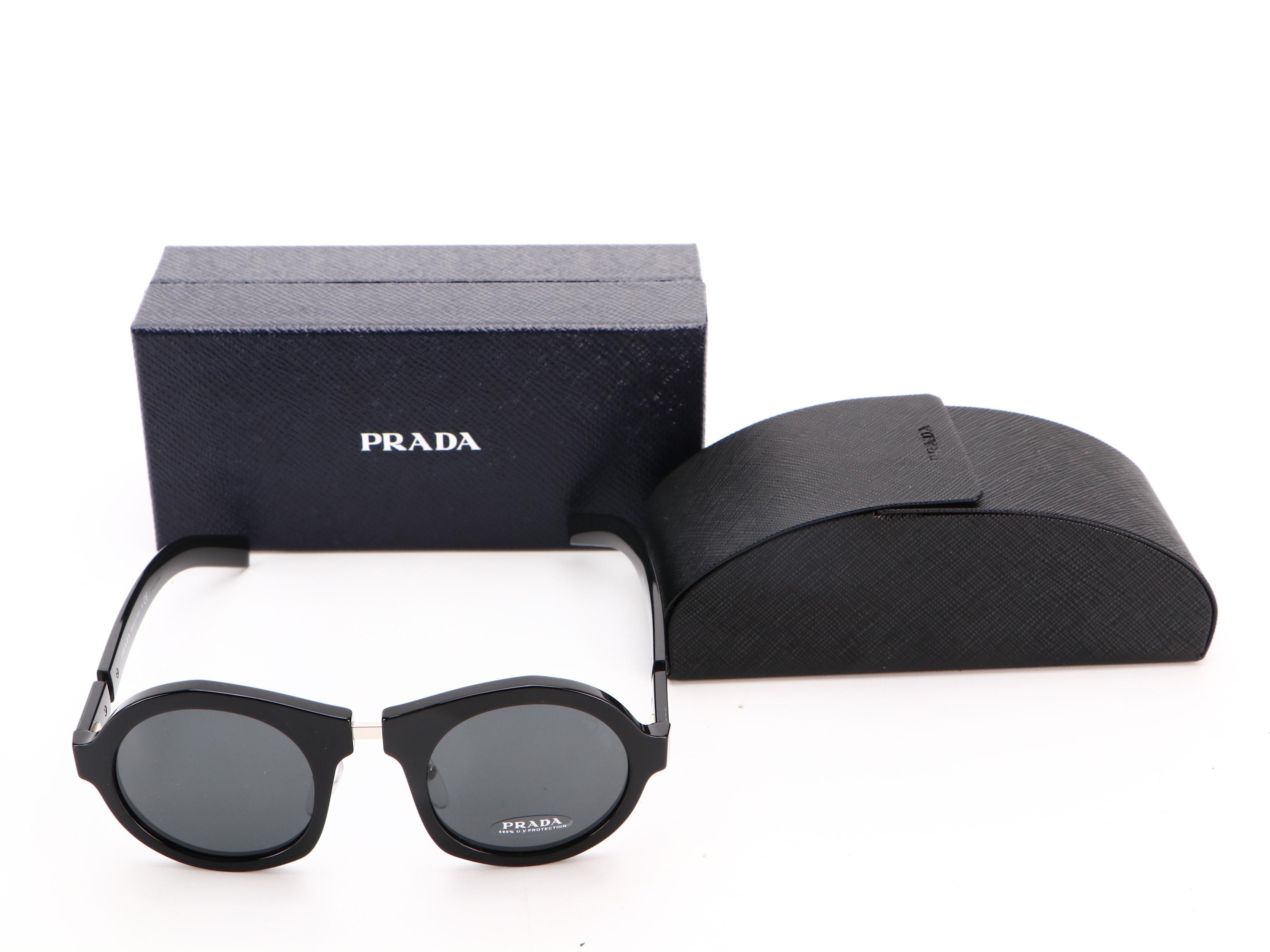 Prada SPR10X Round Sunglasses with Case and Box
