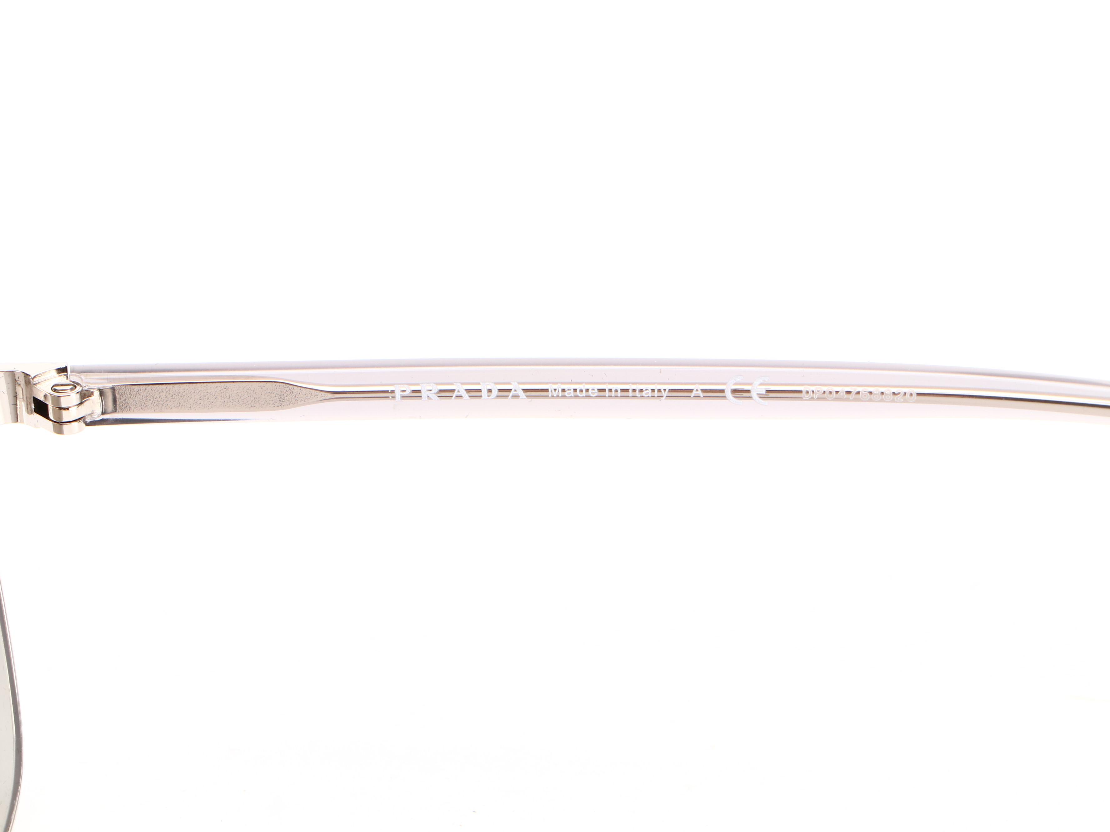 Prada SPR61U Silver Tone Sunglasses with Case and Box