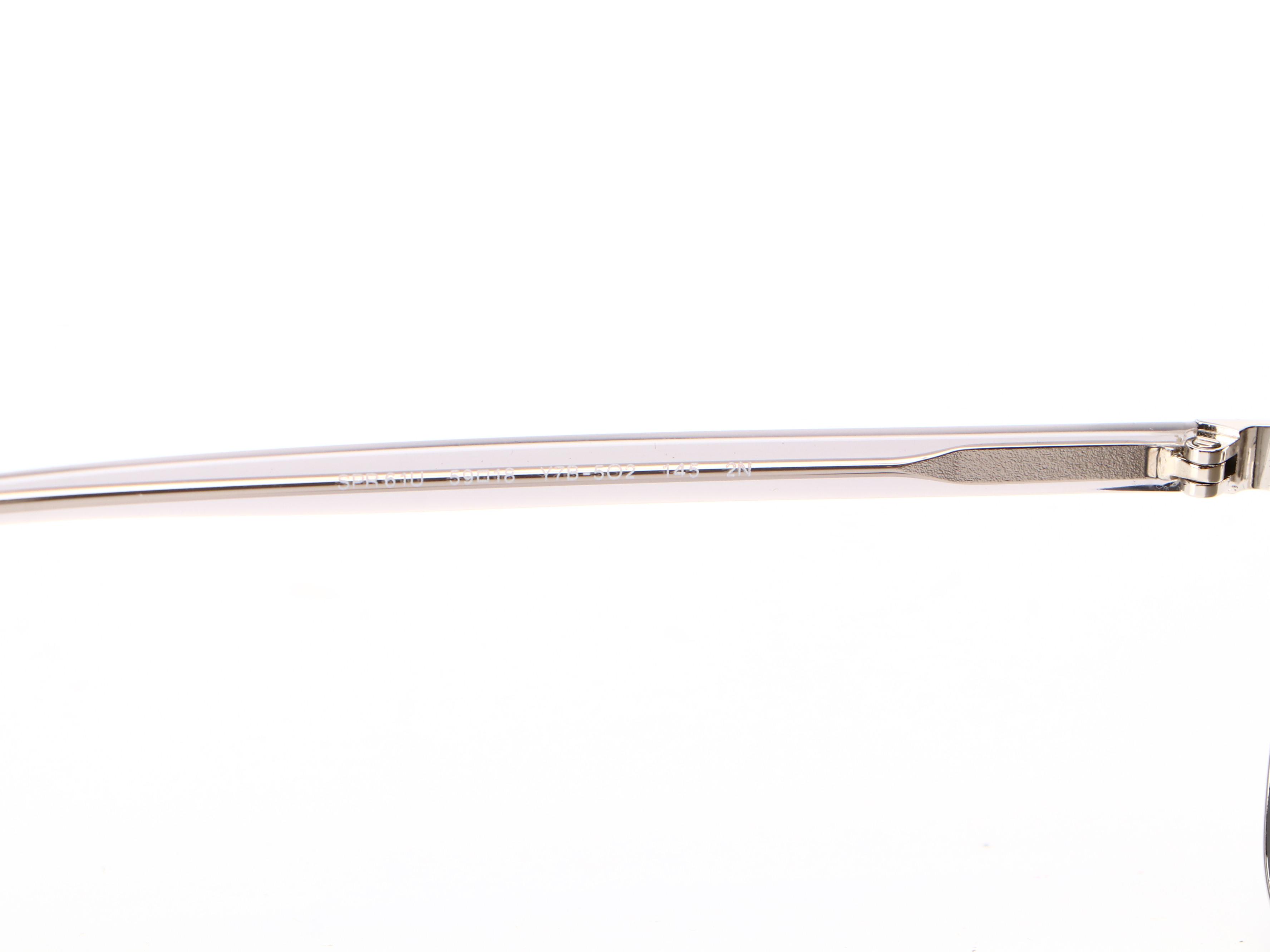 Prada SPR61U Silver Tone Sunglasses with Case and Box