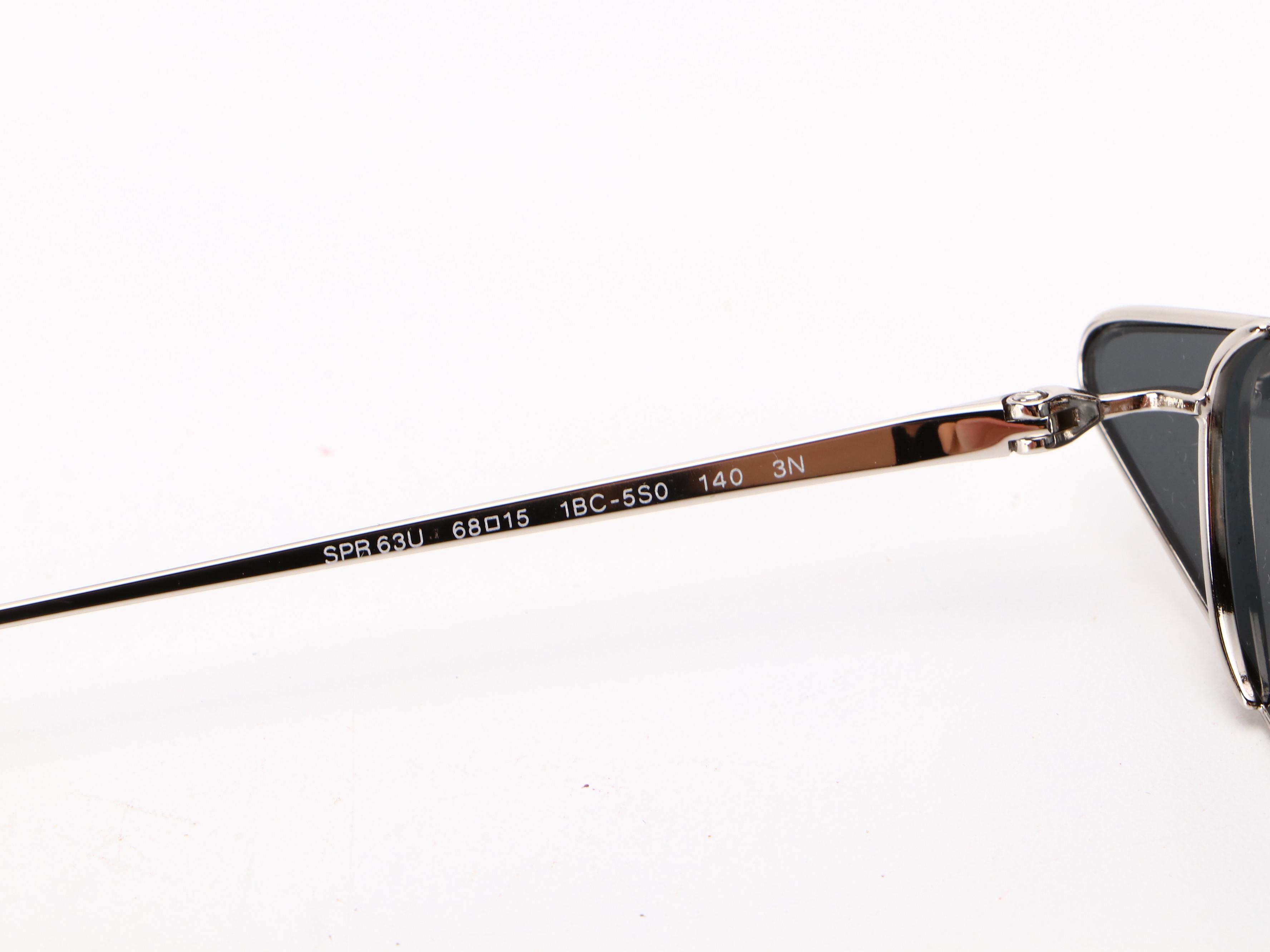 Prada SPR63U Cat Eye Metal Frame Sunglasses with Dark Grey Lenses