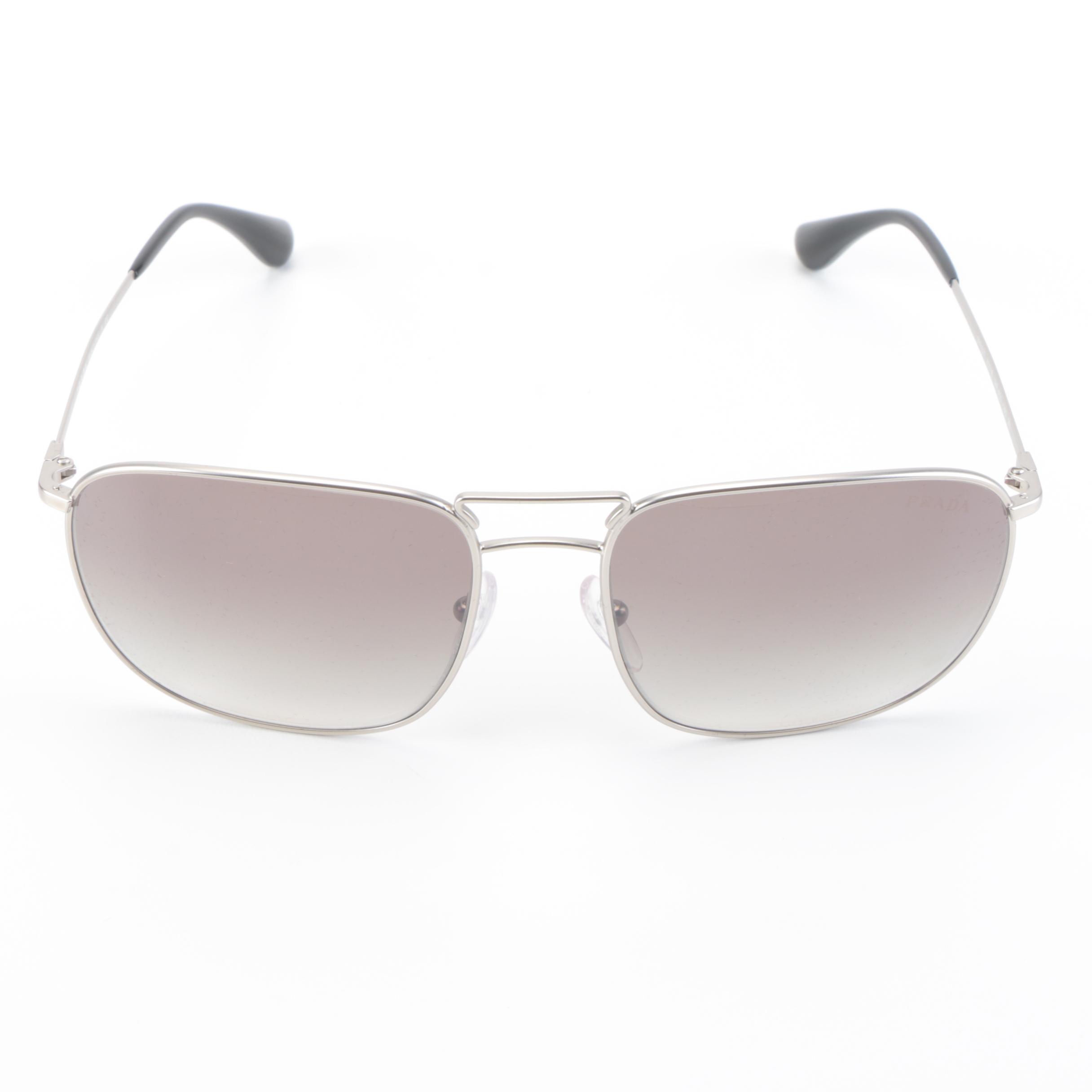 Prada SPR52T Aviator Metal Frame Grey Gradient Lens Sunglasses with Case