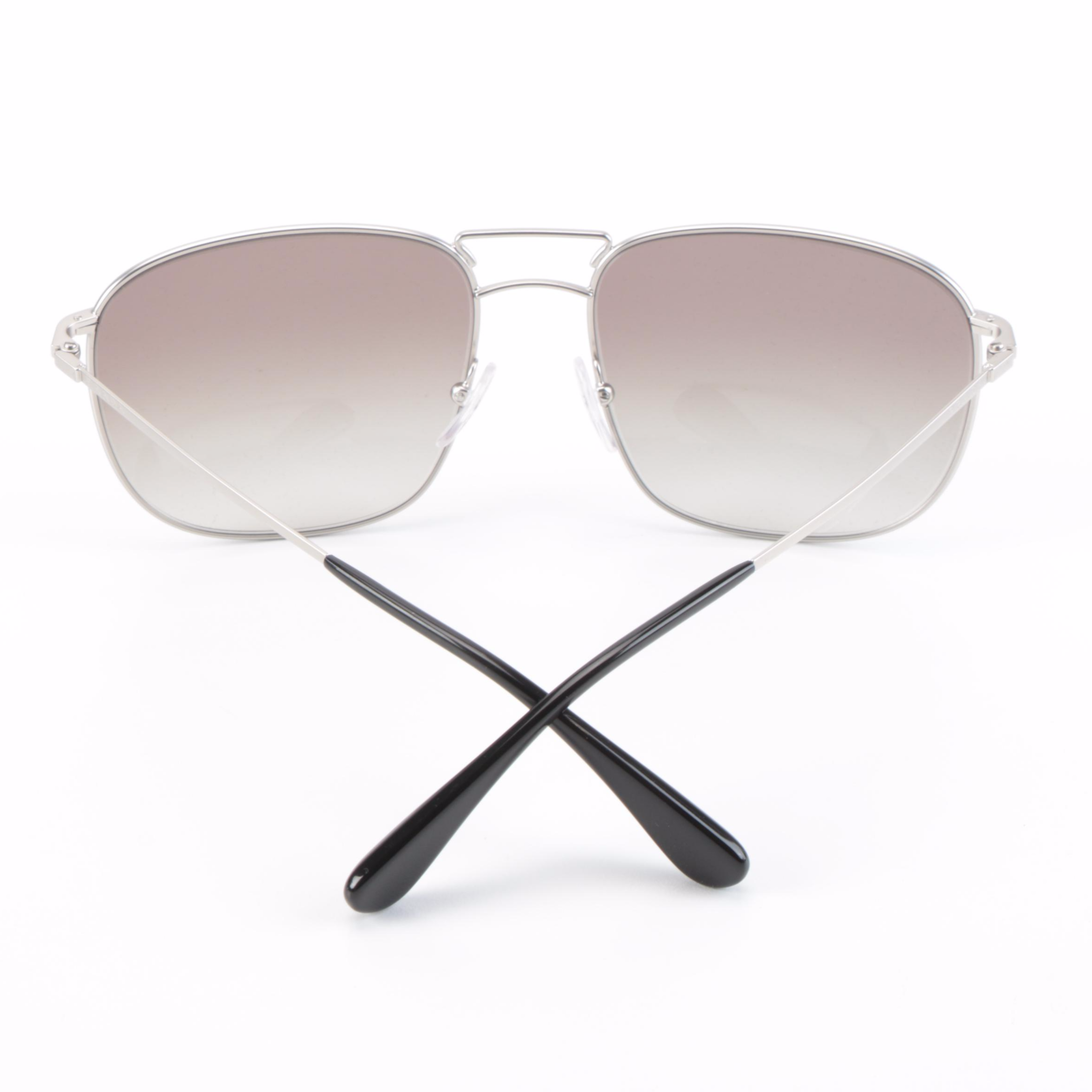 Prada SPR52T Aviator Metal Frame Grey Gradient Lens Sunglasses with Case