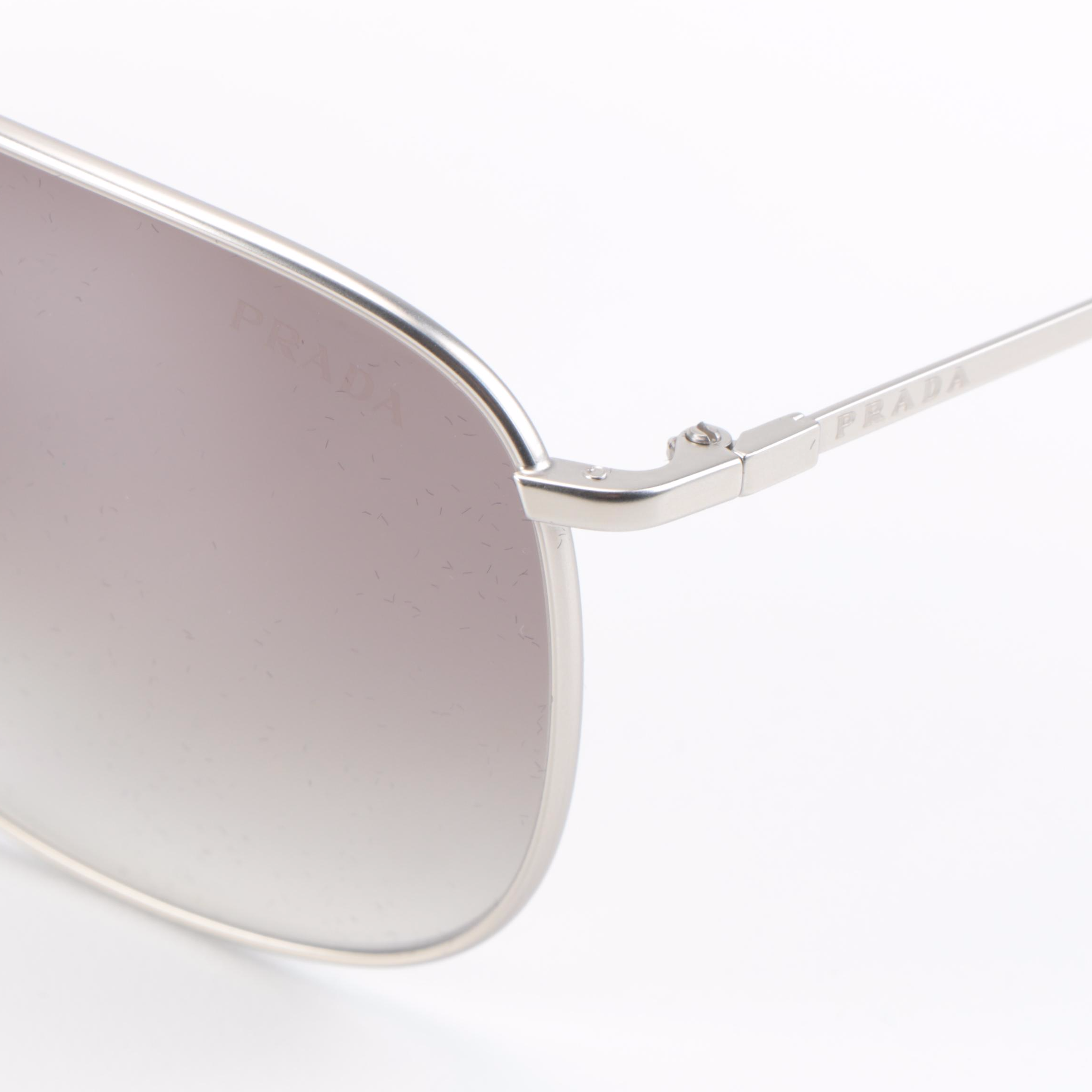 Prada SPR52T Aviator Metal Frame Grey Gradient Lens Sunglasses with Case