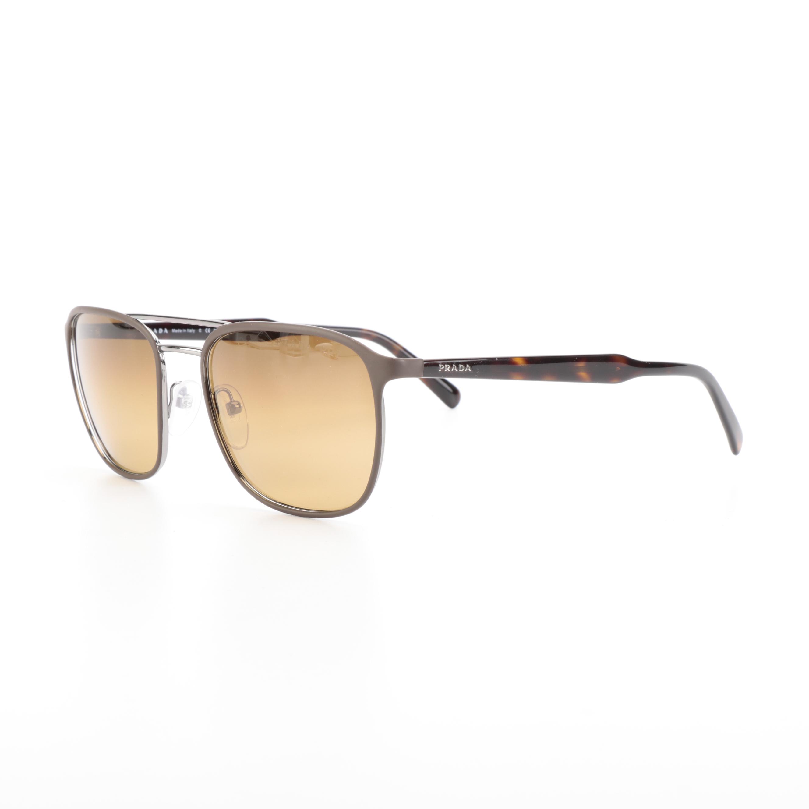 Prada SPR 75V Aviator Polarized Sunglasses with Case