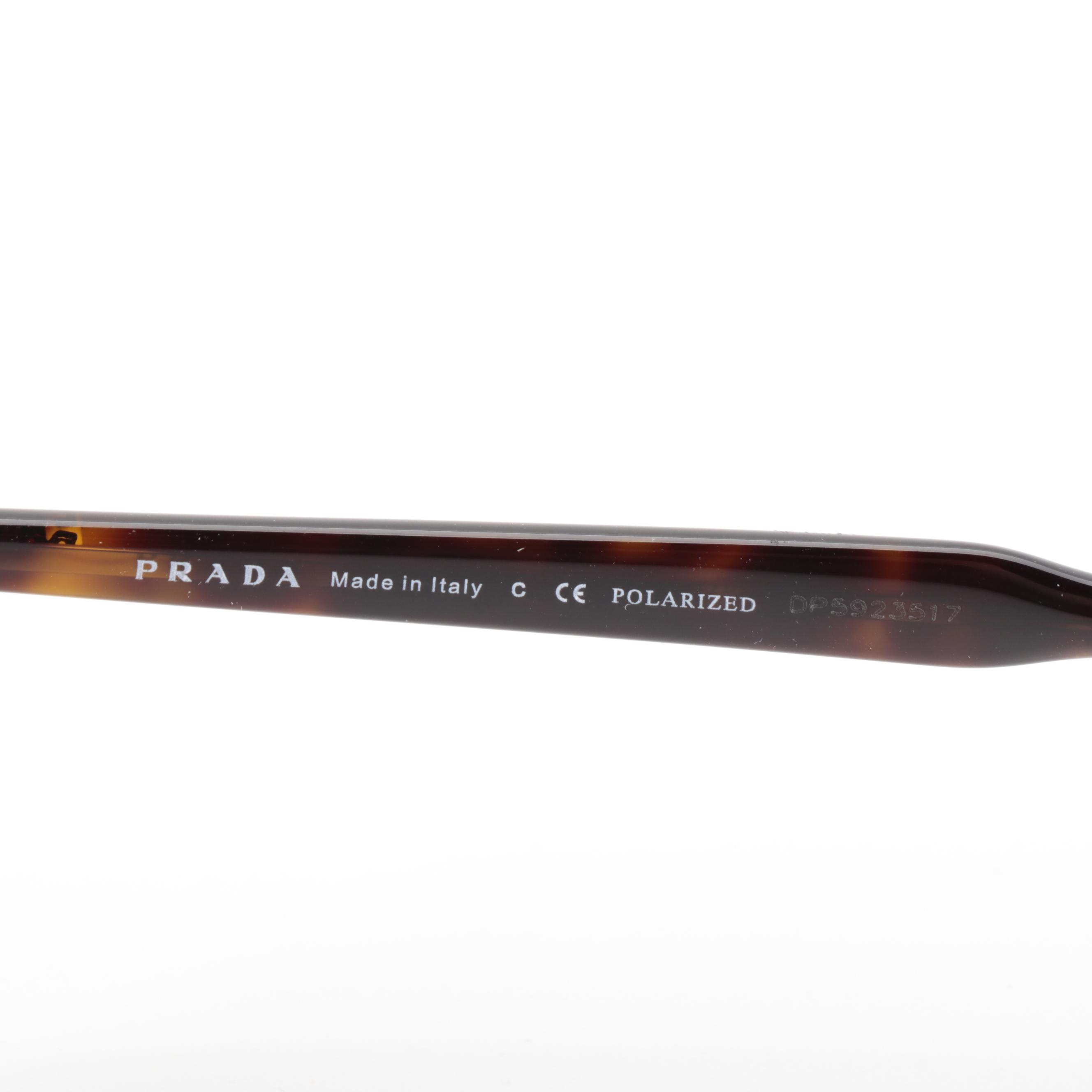 Prada SPR 75V Aviator Polarized Sunglasses with Case