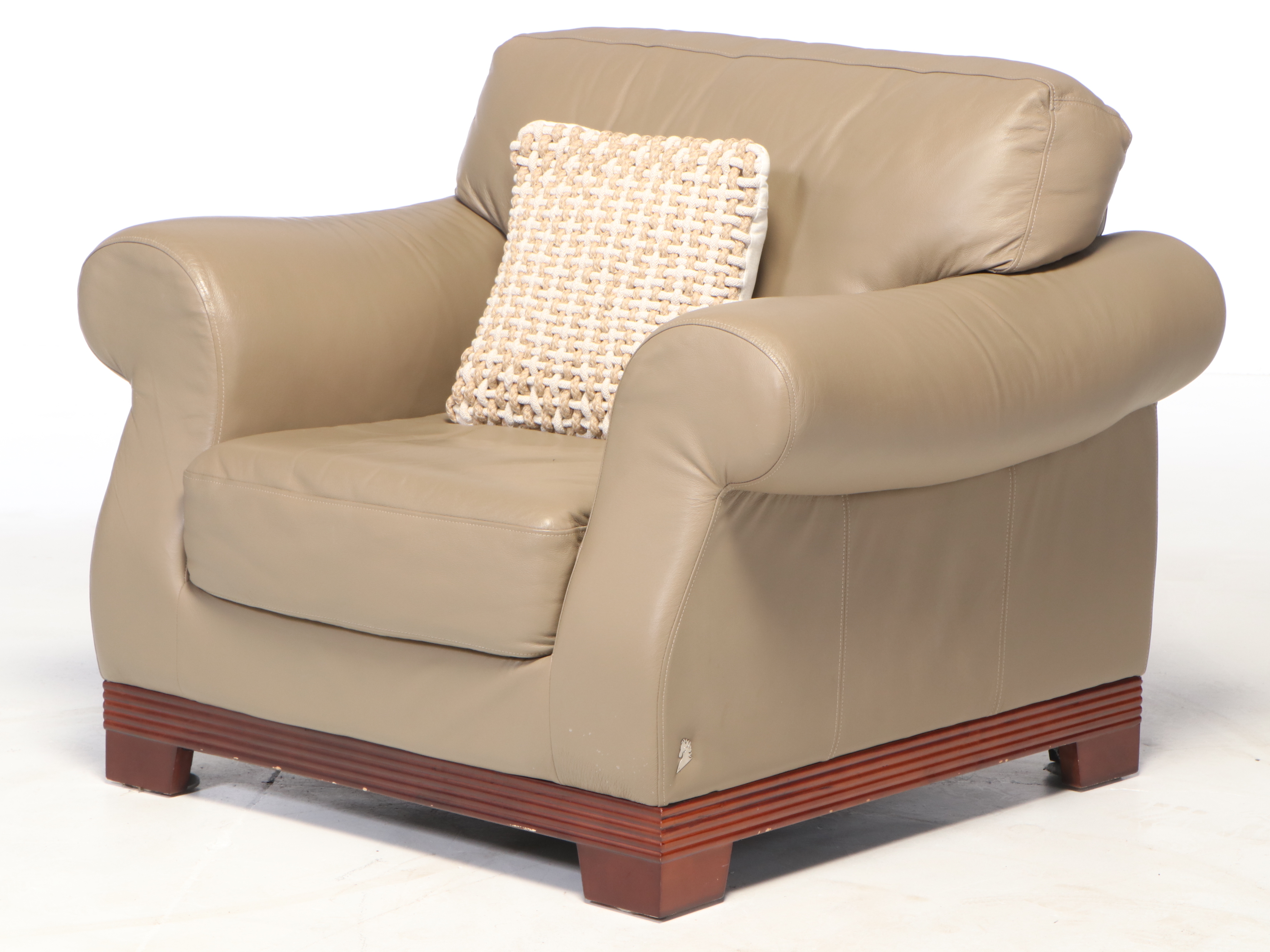 Preston Hill Ltd. Leather Club Chair and Ottoman