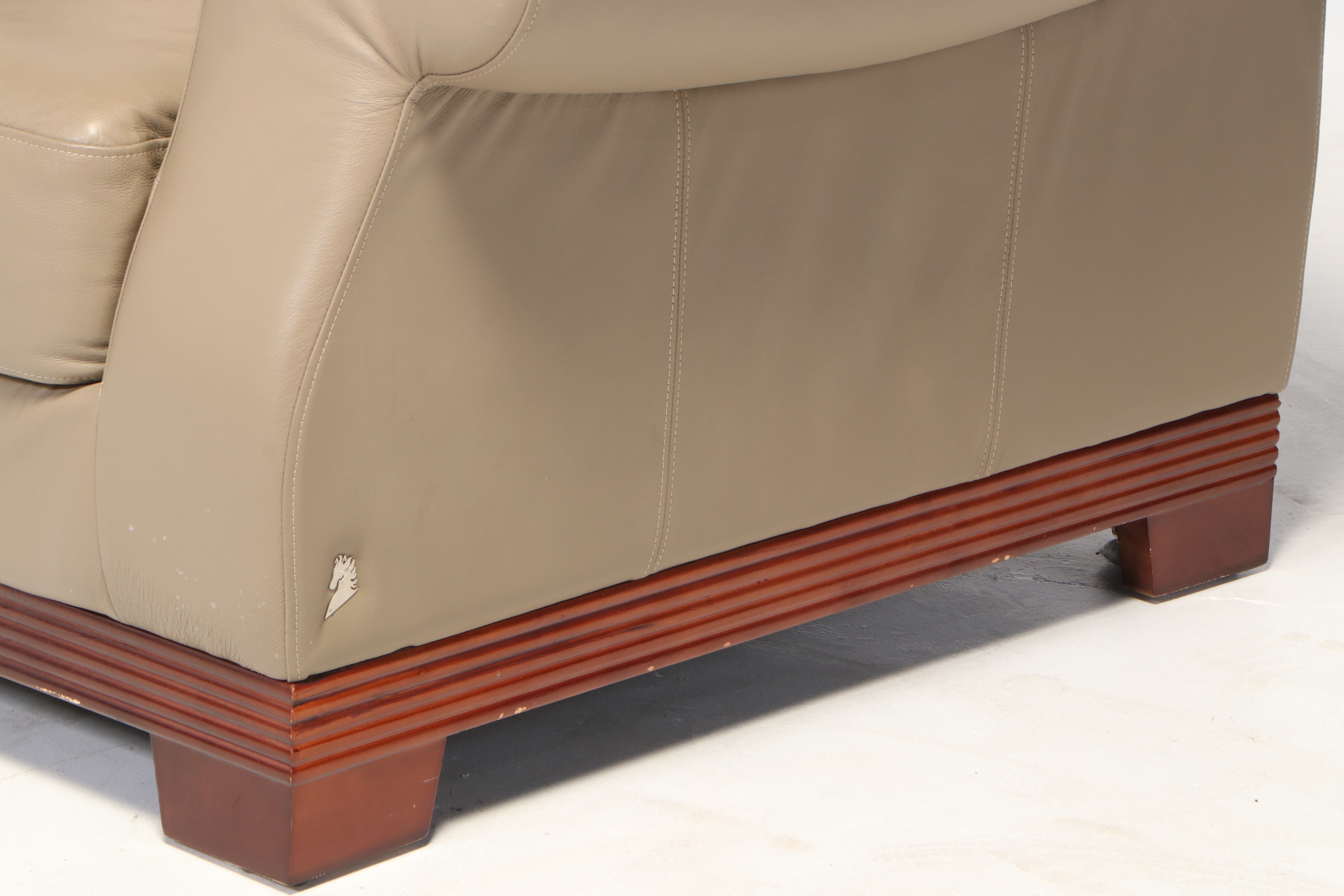 Preston Hill Ltd. Leather Club Chair and Ottoman