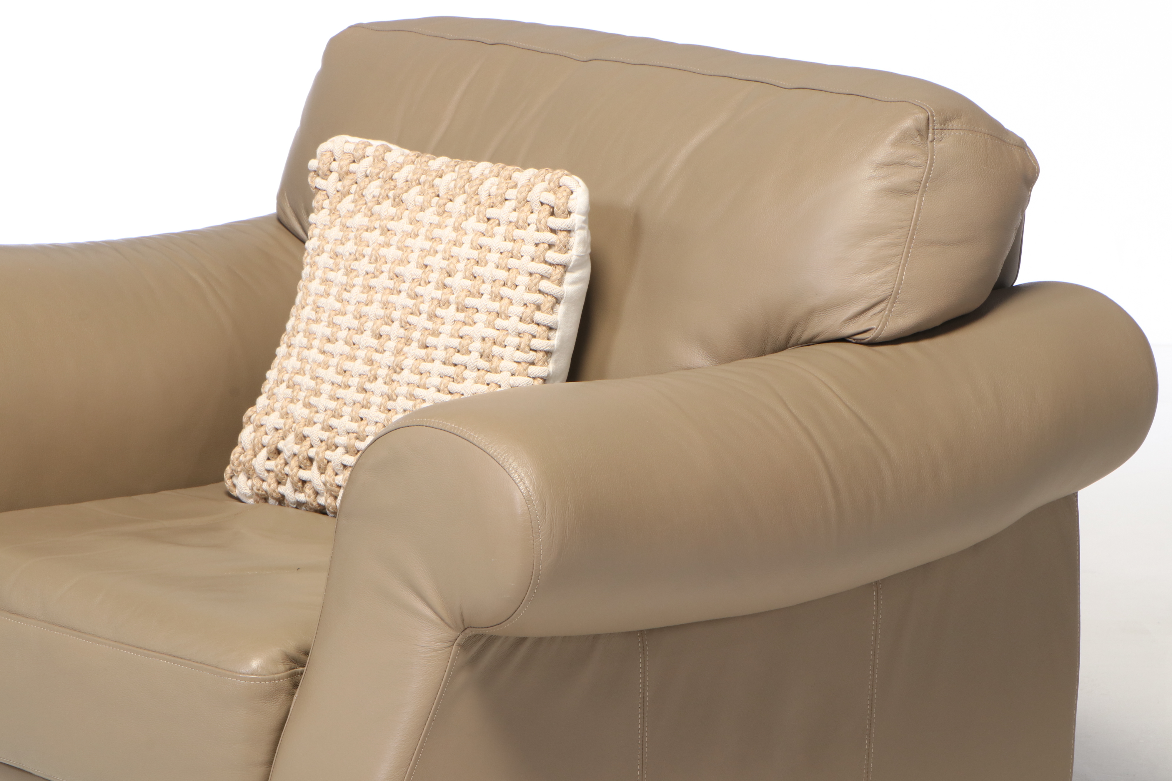 Preston Hill Ltd. Leather Club Chair and Ottoman