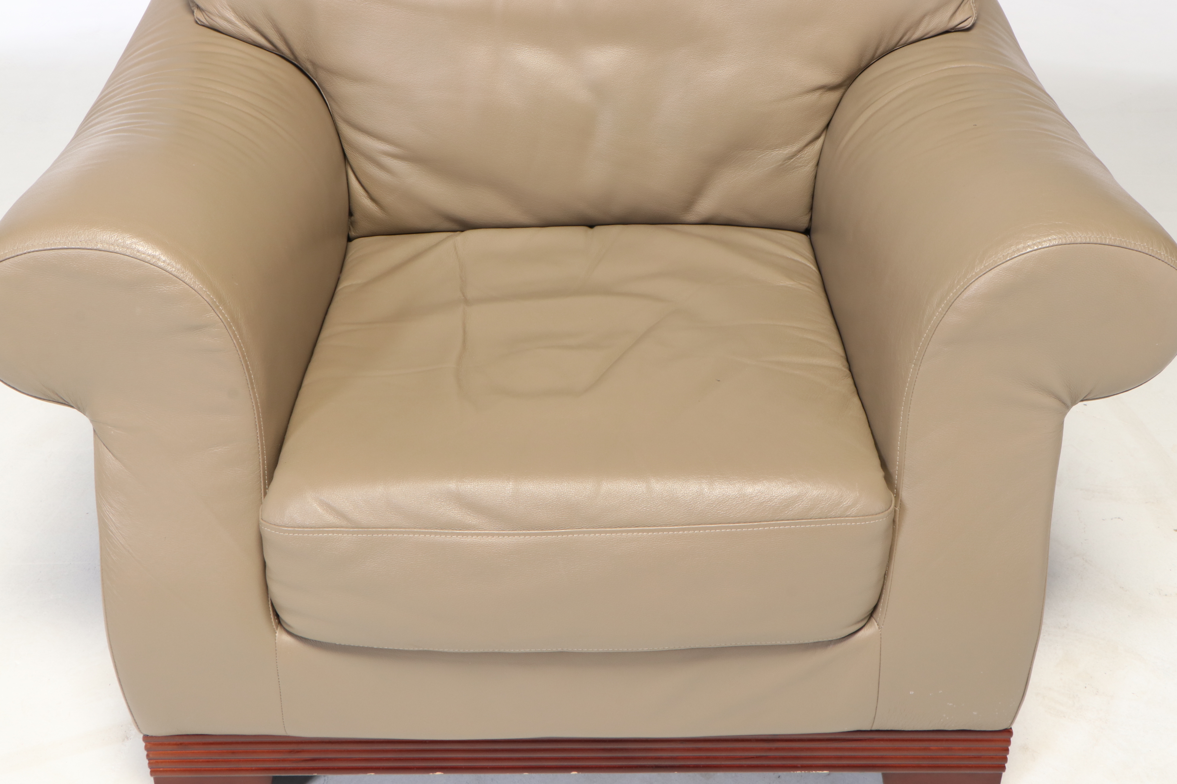 Preston Hill Ltd. Leather Club Chair and Ottoman