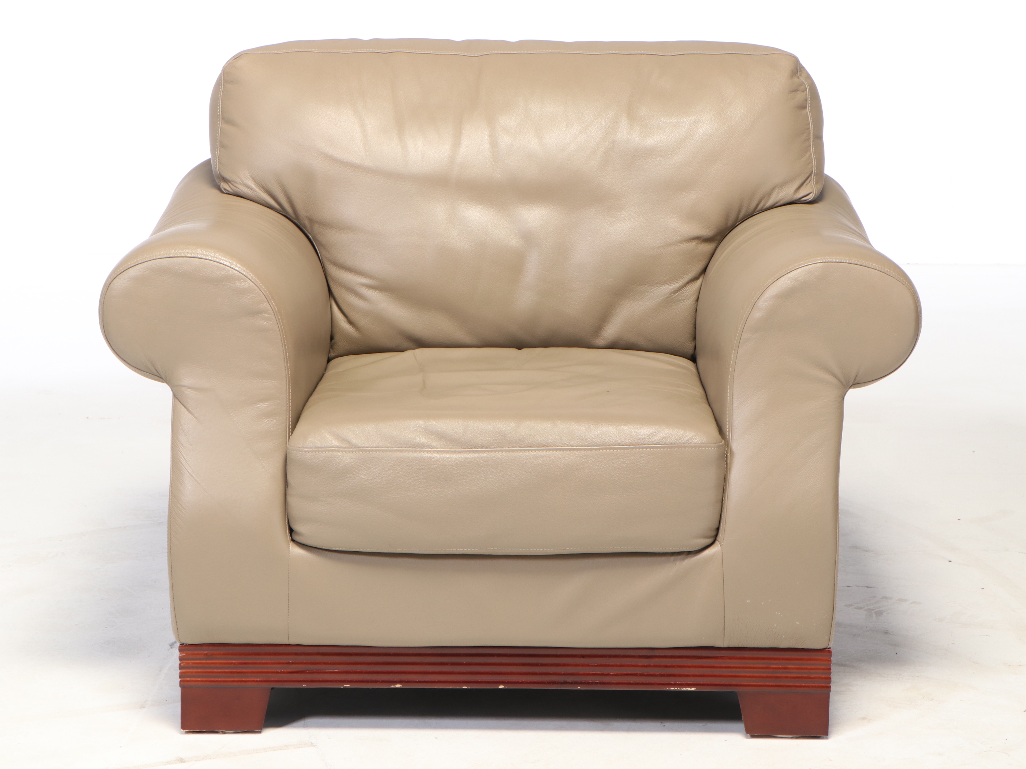 Preston Hill Ltd. Leather Club Chair and Ottoman