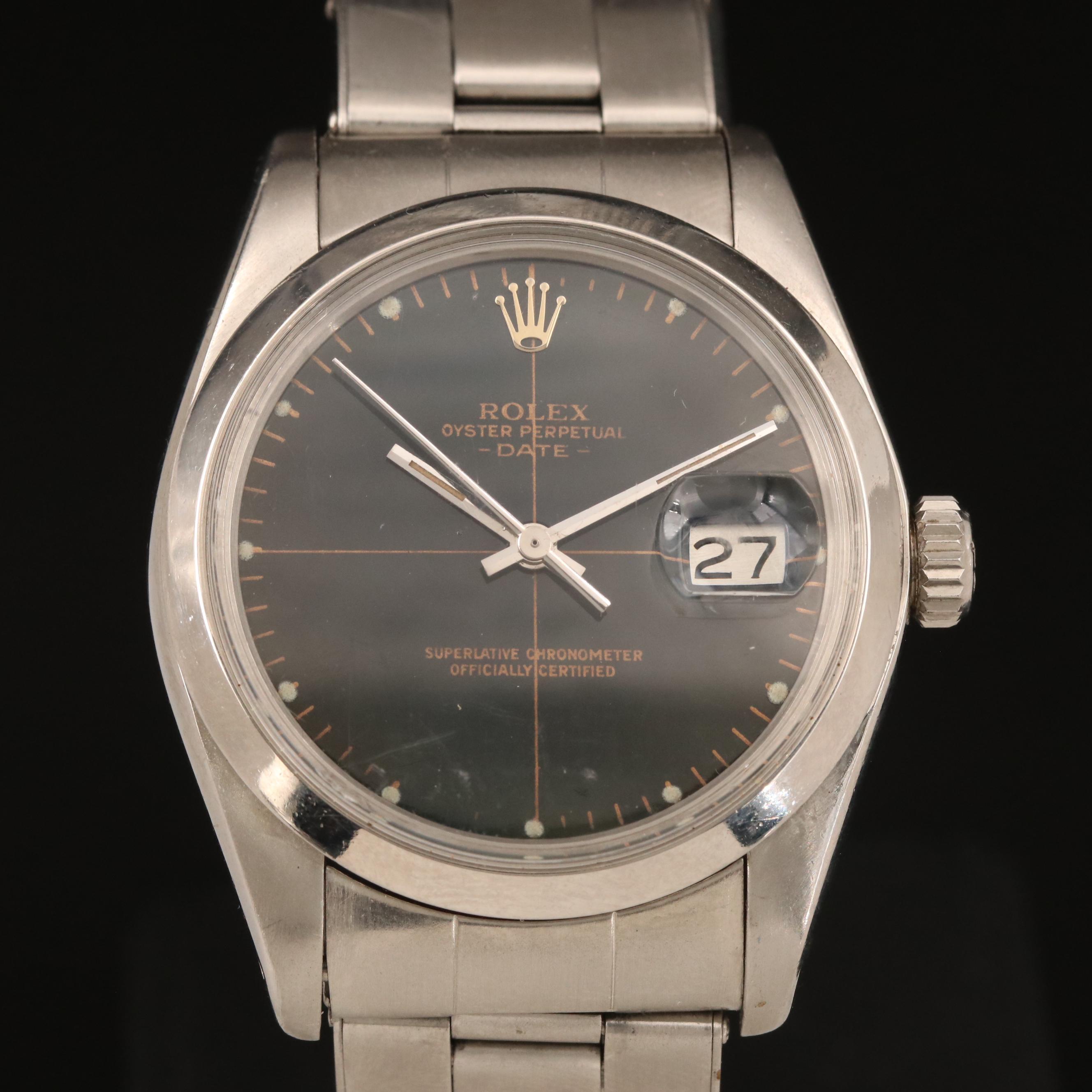 1978 Rolex Oyster Perpetual Date Crosshair Dial Watch