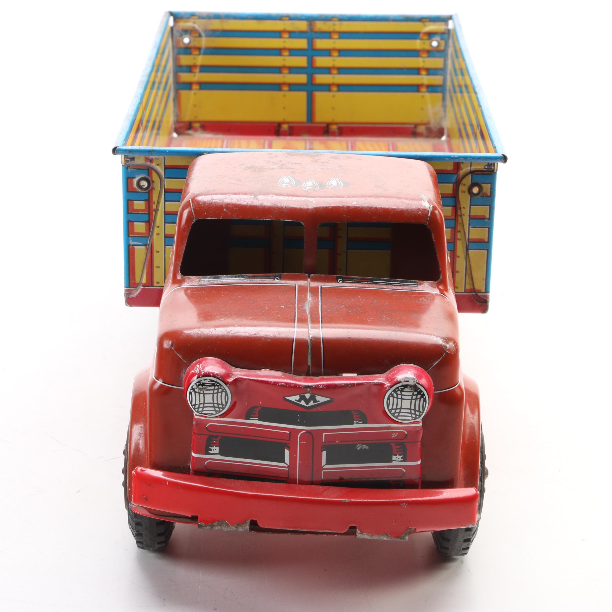 Marx Toys Tin Litho Lazy Day Farms Toy Milk Truck, Mid-20th Century