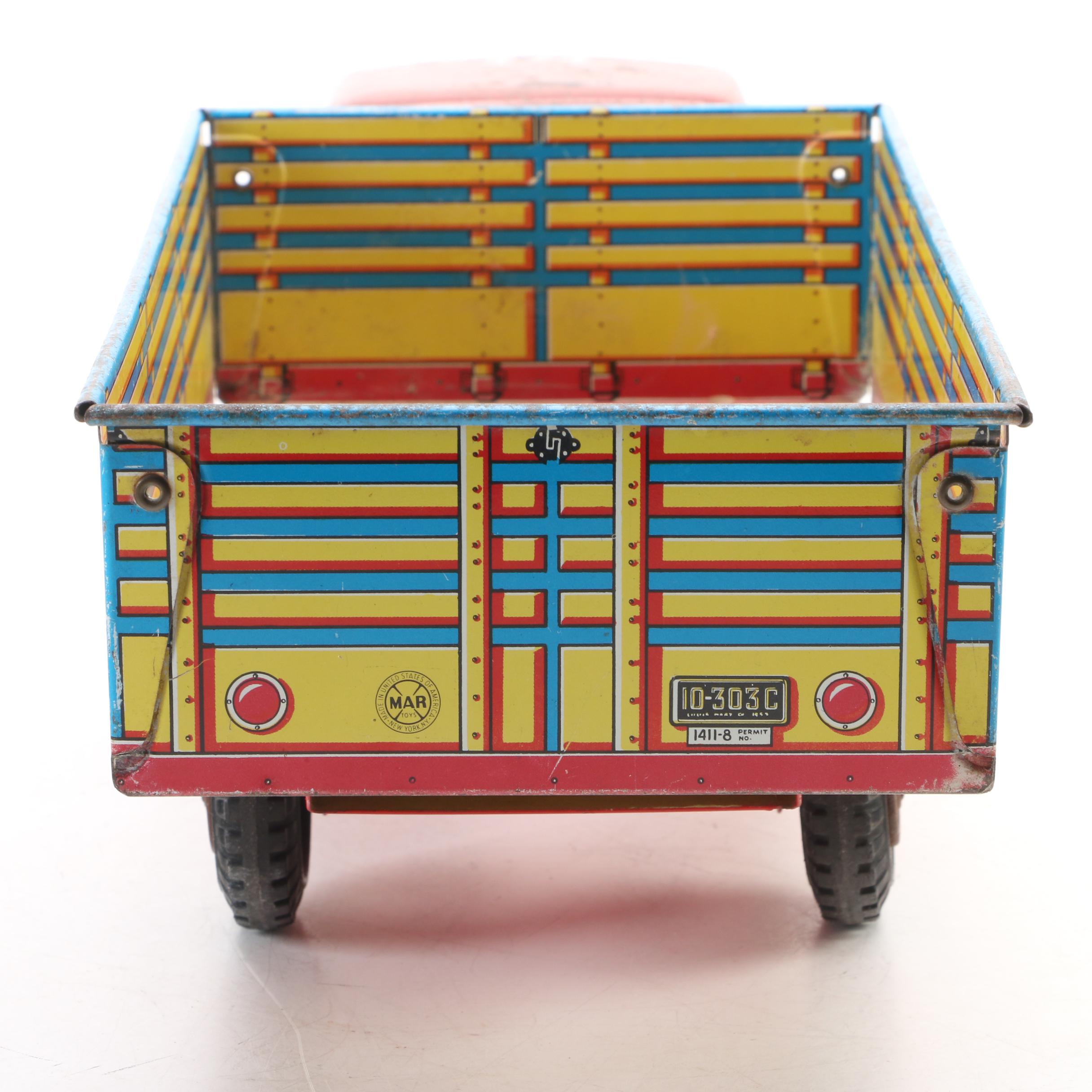 Marx Toys Tin Litho Lazy Day Farms Toy Milk Truck, Mid-20th Century