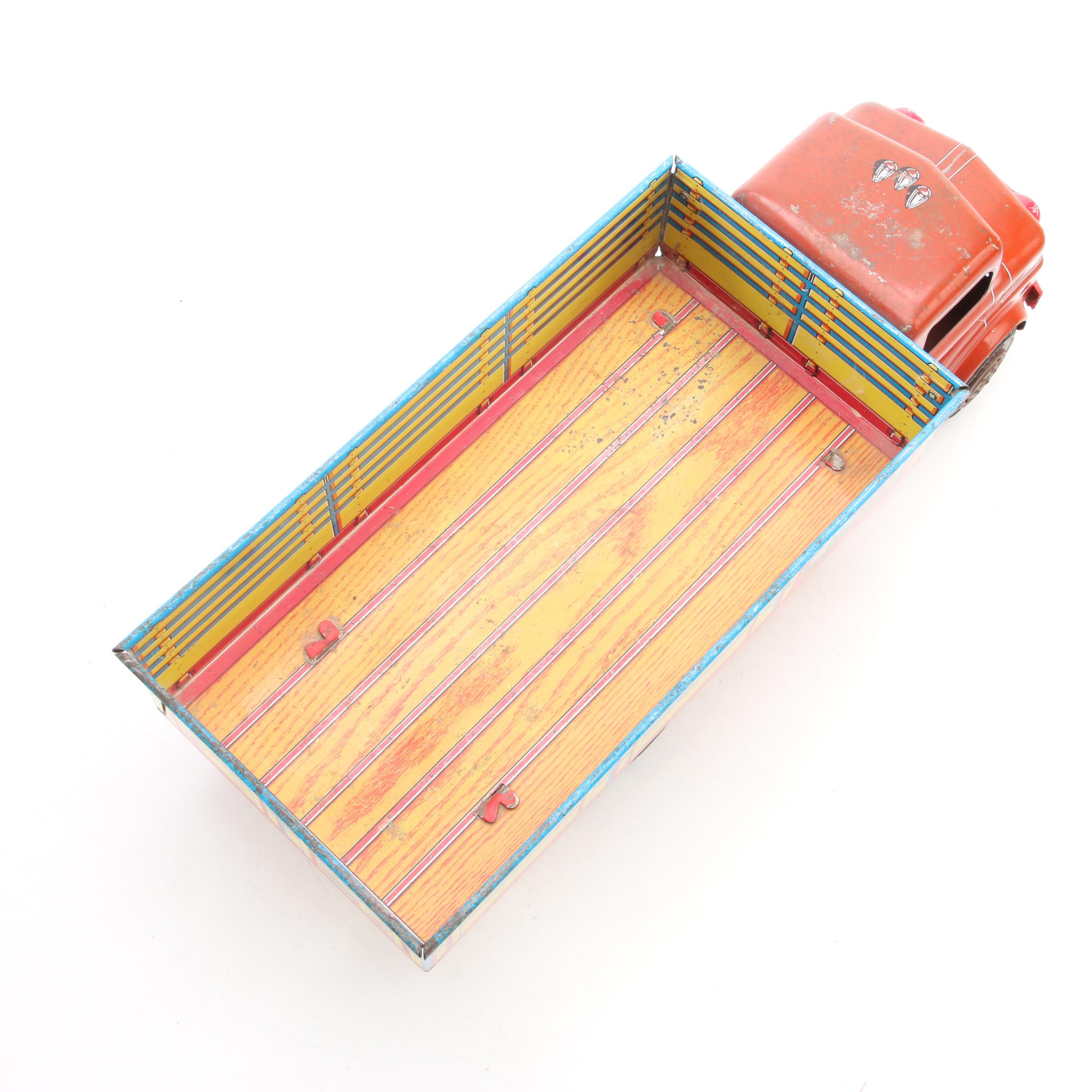 Marx Toys Tin Litho Lazy Day Farms Toy Milk Truck, Mid-20th Century