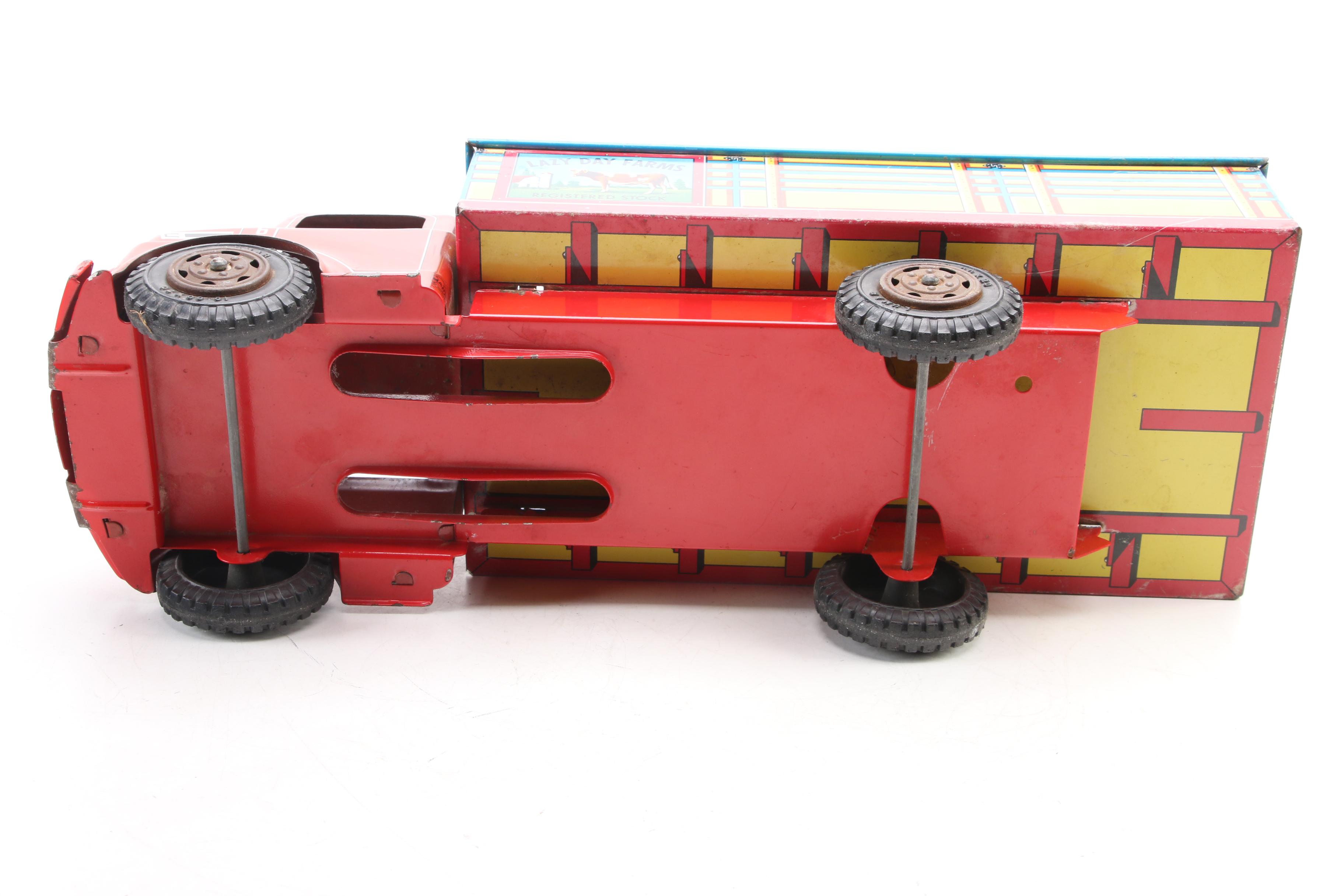 Marx Toys Tin Litho Lazy Day Farms Toy Milk Truck, Mid-20th Century