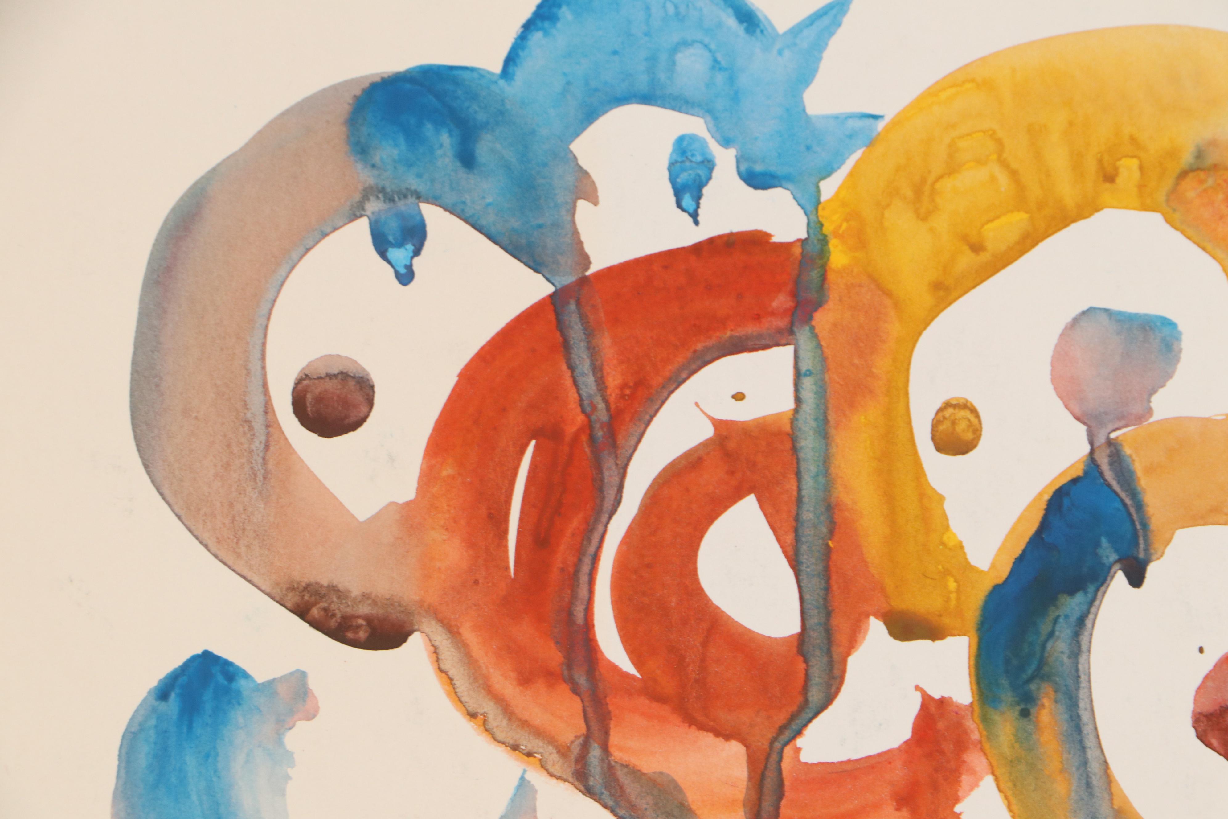 Jack Meanwell Abstract Watercolor Painting, 1978